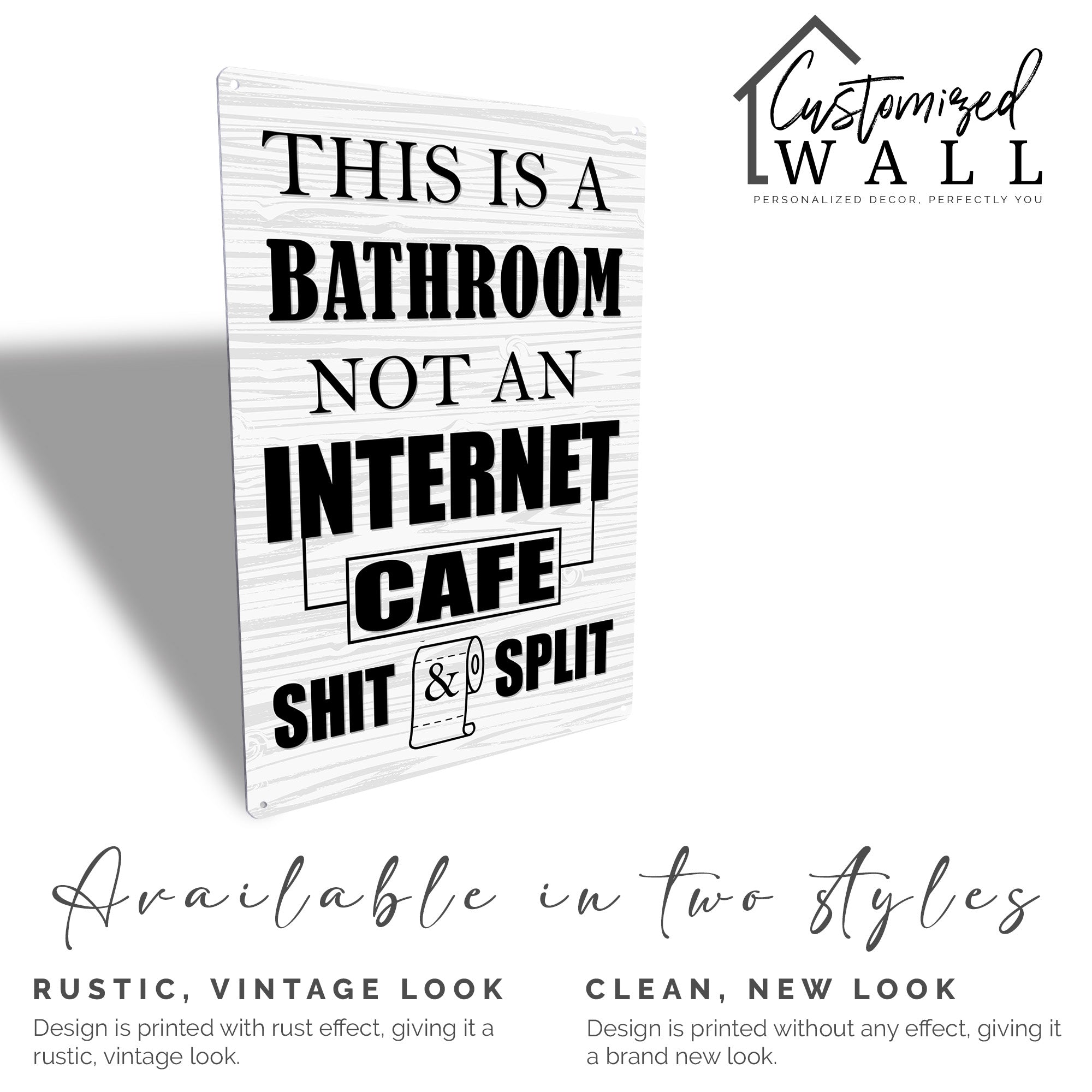 Humorous Bathroom Metal Sign - "This is a Bathroom Not an Internet Cafe" - Perfect Gift for Quirky Home Decor Lovers - Image 3