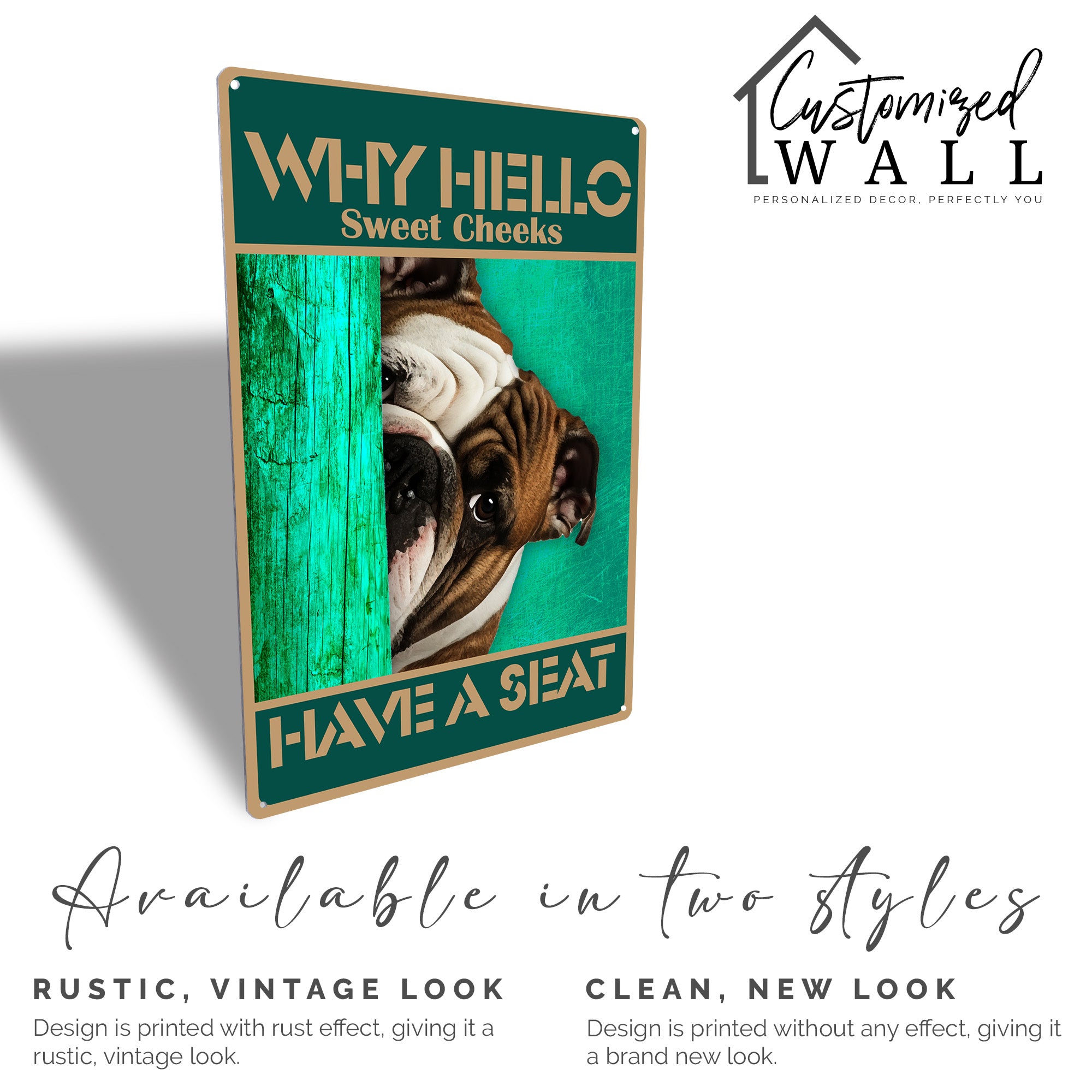 Personalized "Why Hello Sweet Cheeks" Rustic Metal Dog Sign - Custom Greeting Plaque for Home Decor, Perfect for Dog Lovers - Image 5