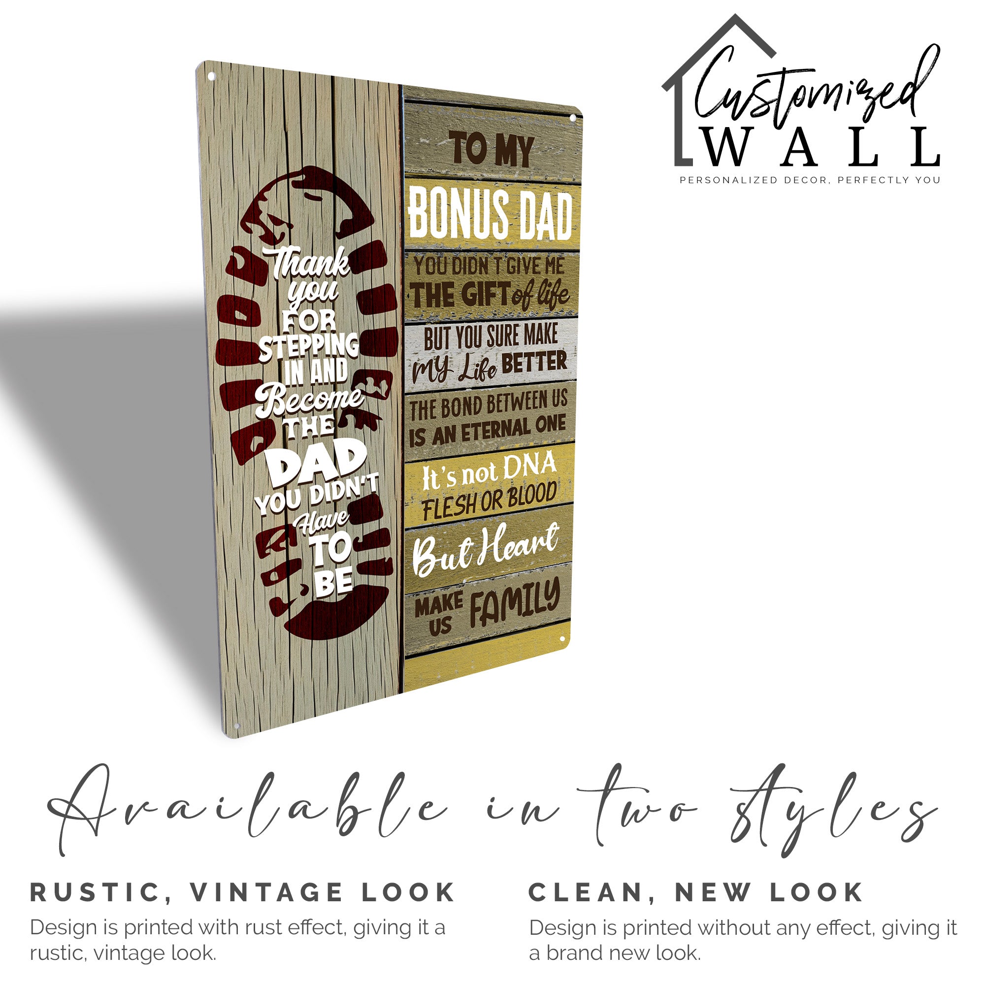 Personalized Rustic Metal Sign for Bonus Dad - Heartfelt Gift of Gratitude and Love - Image 5