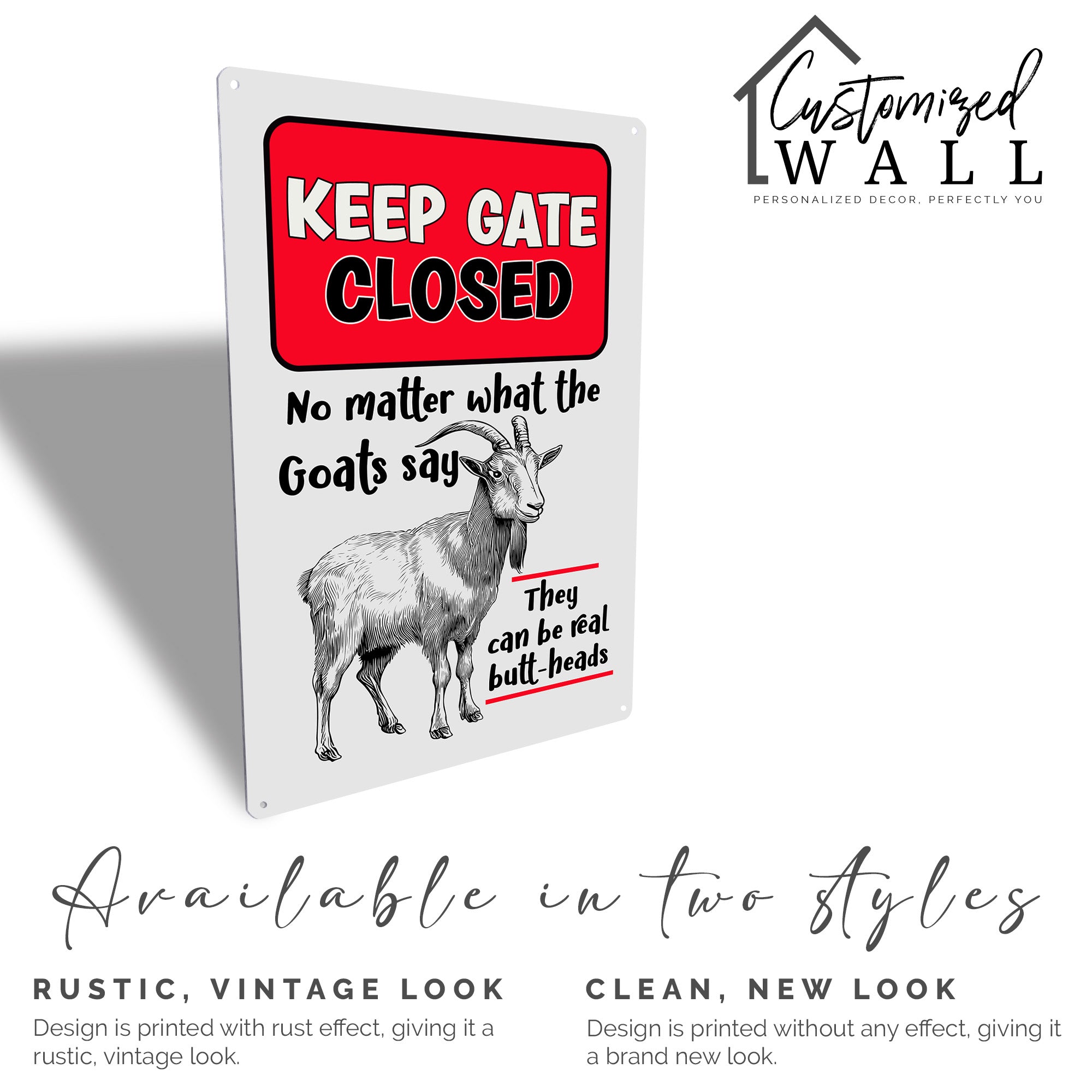 Personalized Goat Lover's Metal Gate Sign - Rustic Farmhouse Decor for Animal Enthusiasts, Customizable Gift for Him or Her - Image 5