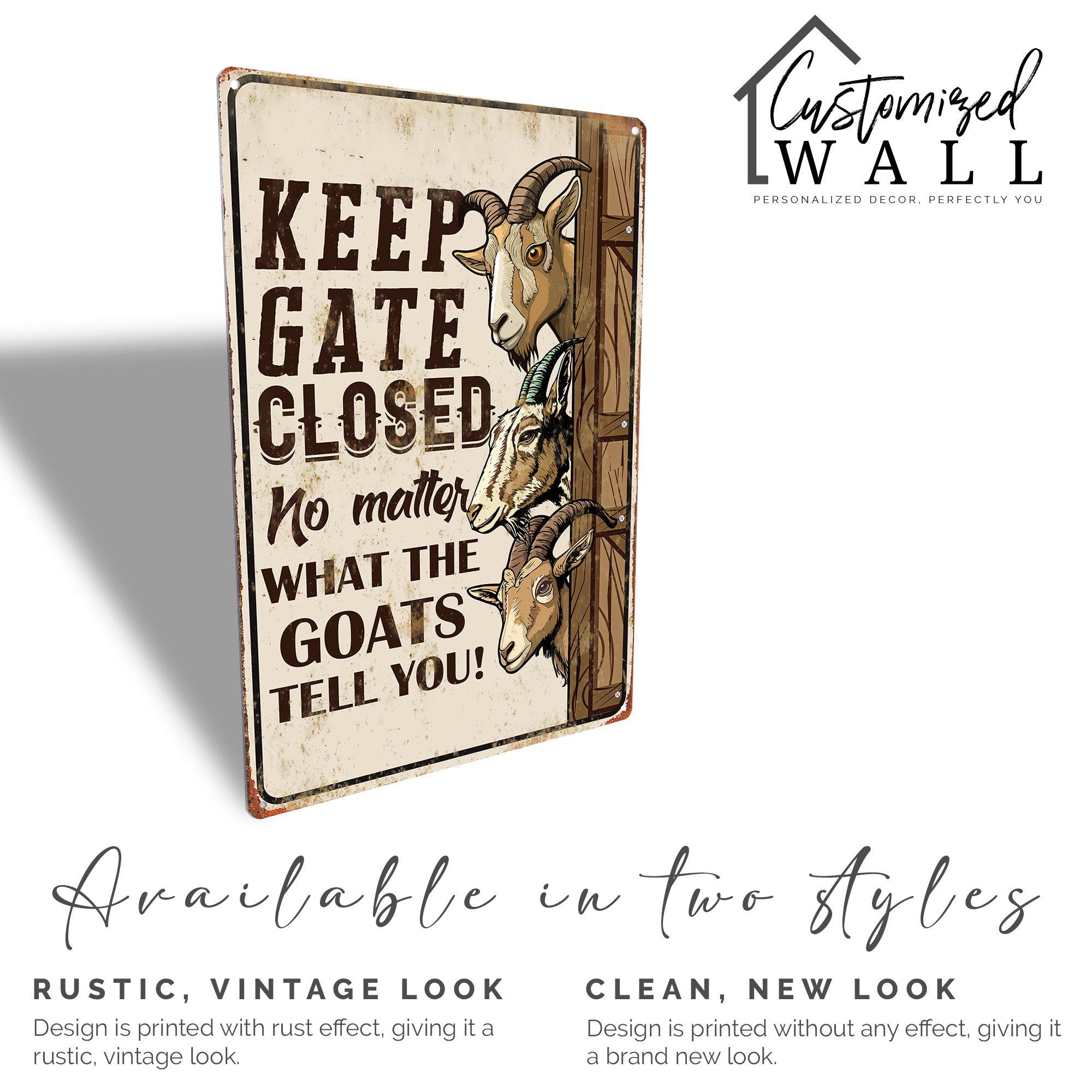 "Rustic Metal Goat Keeper Sign - Personalized Farmhouse Decor for Animal Lovers and Homesteaders - Customizable Gift for Farmers" - Image 3