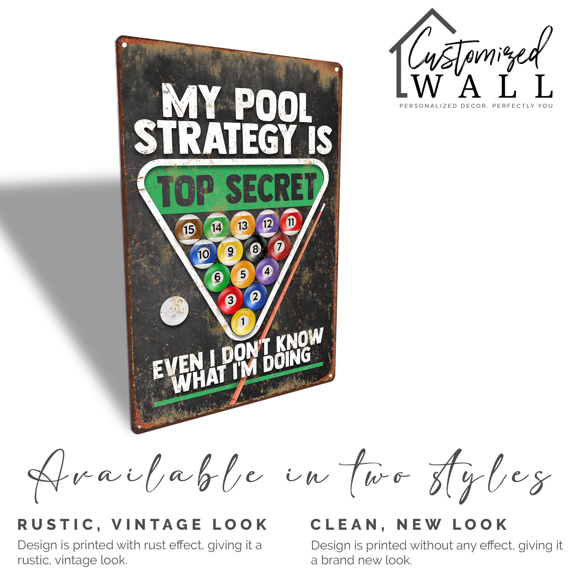 Personalized Rustic Pool Strategy Metal Sign – Perfect Gift for Pool Enthusiasts, Handmade Vintage Look - Image 4