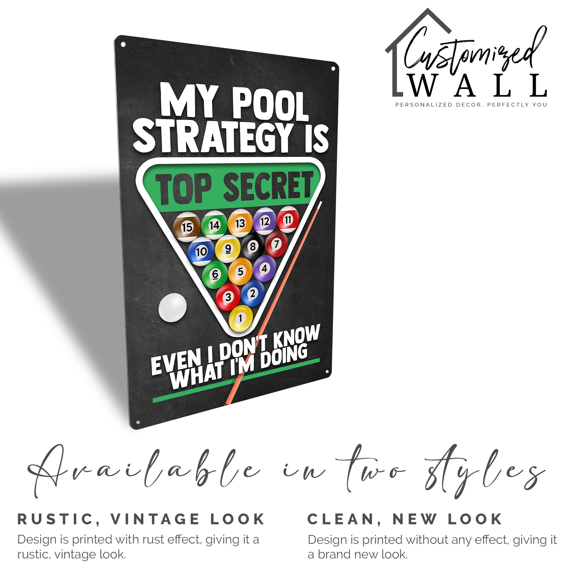 Personalized Rustic Pool Strategy Metal Sign – Perfect Gift for Pool Enthusiasts, Handmade Vintage Look - Image 5
