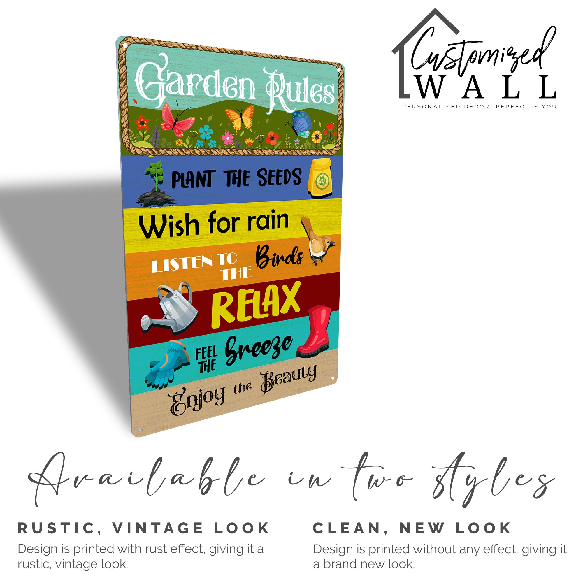 Personalized Garden Rules Metal Sign - Vibrant Decor for Garden Lovers - Customizable Gift for Nature Enthusiasts - Image 3