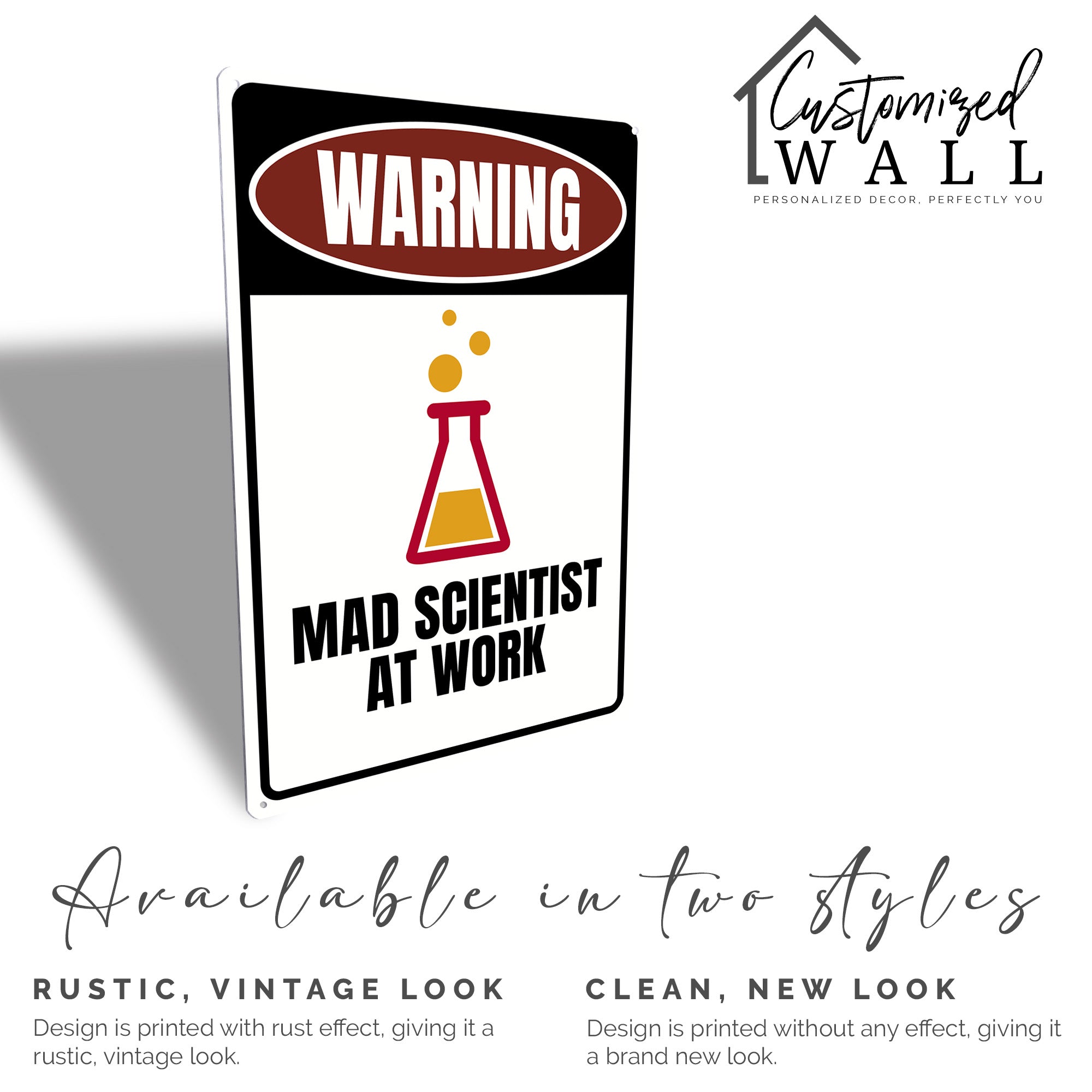 Vintage-Inspired "Mad Scientist at Work" Personalized Metal Sign - Unique Handmade Gift for Science Lovers - Image 5