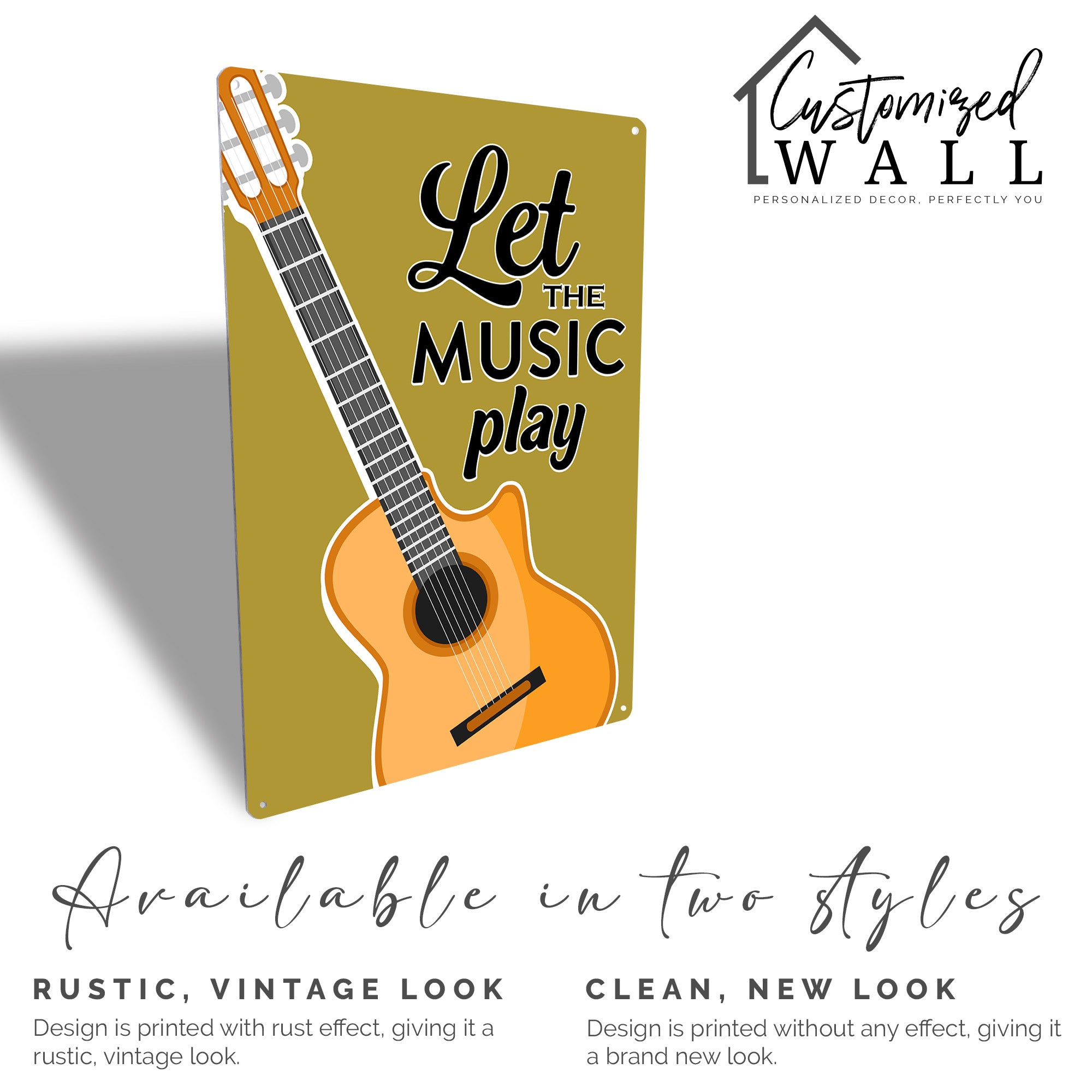 Personalized Handmade Metal Sign - "Let the Music Play" Acoustic Guitar Design - Perfect Gift for Music Lovers and Musicians - Image 5
