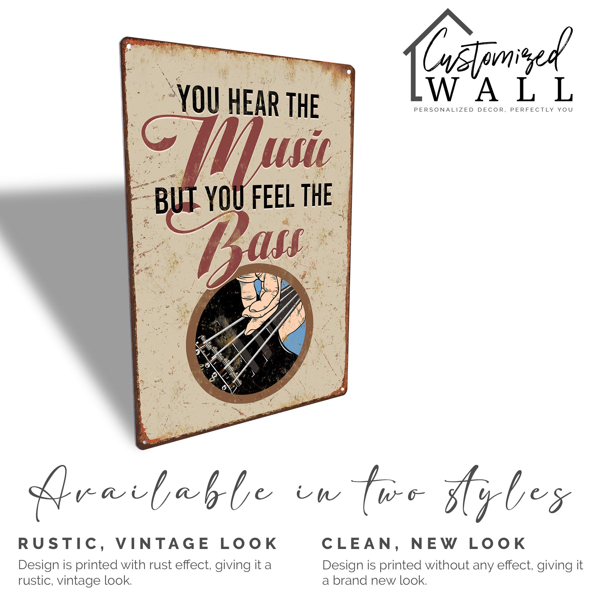 Personalized Vintage Music and Bass Metal Sign - Perfect Gift for Music Lovers and Bass Enthusiasts - Image 4
