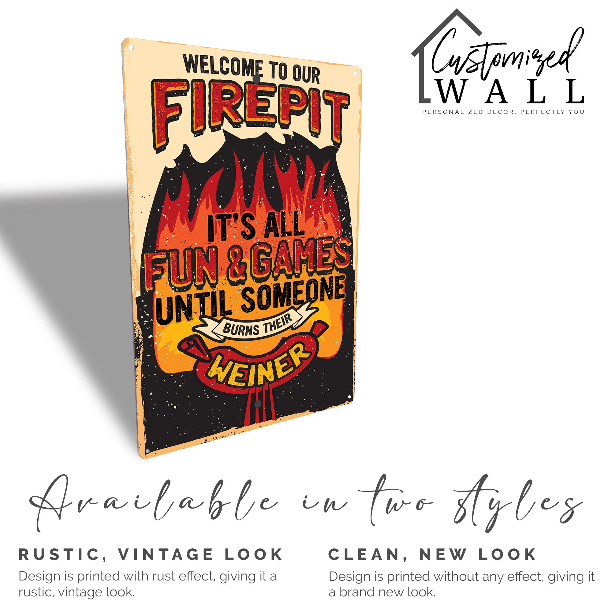 Personalized Fire Pit Metal Sign - Humorous Outdoor Decor - Perfect Gift for BBQ Lovers & Camping Enthusiasts - Image 3