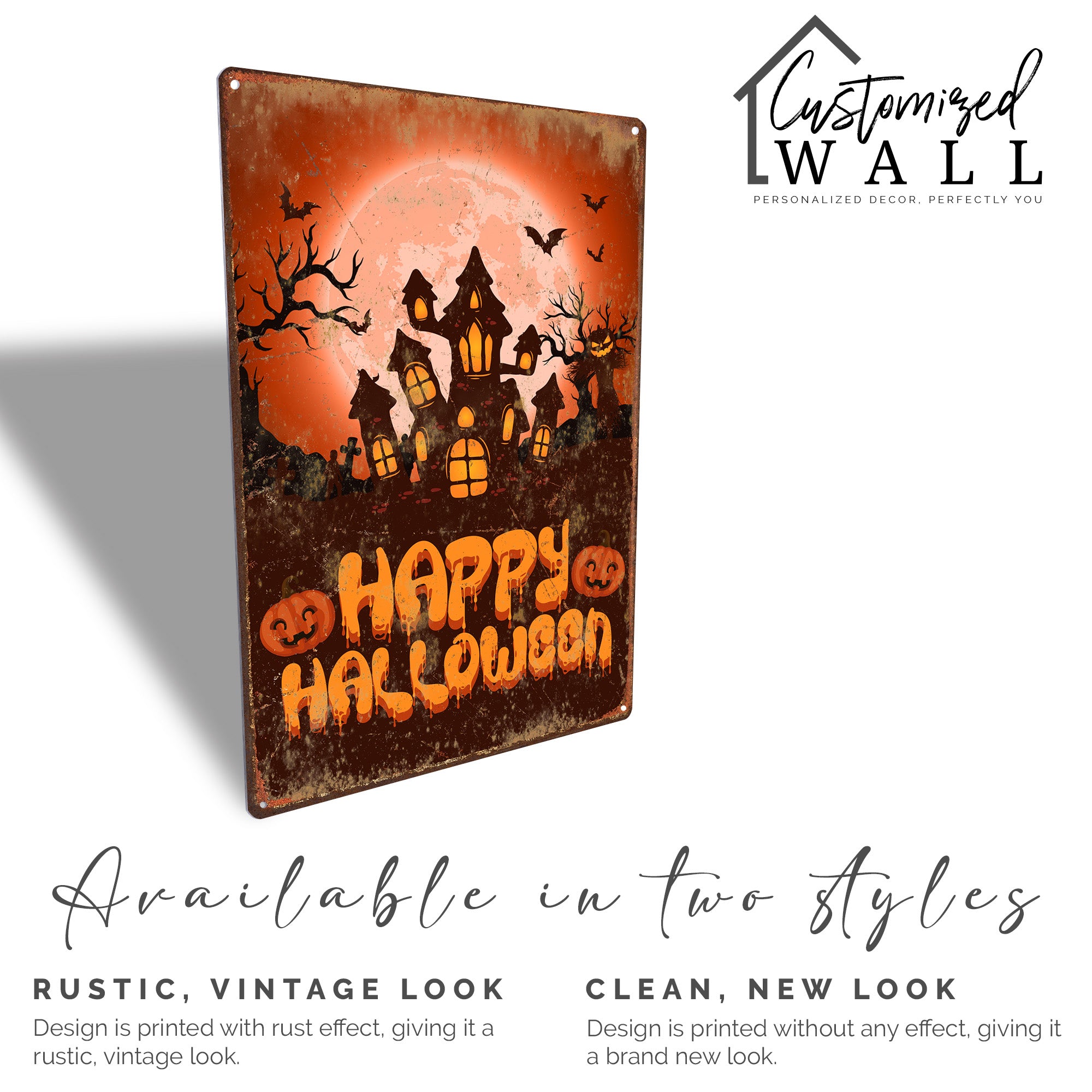 Personalized Halloween Metal Sign - Customizable Haunted House Decor for Spooky Celebrations and Unique Gift Ideas - Image 4