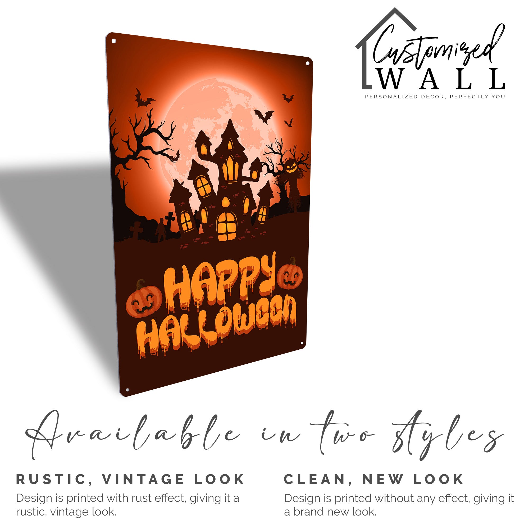 Personalized Halloween Metal Sign - Customizable Haunted House Decor for Spooky Celebrations and Unique Gift Ideas - Image 5