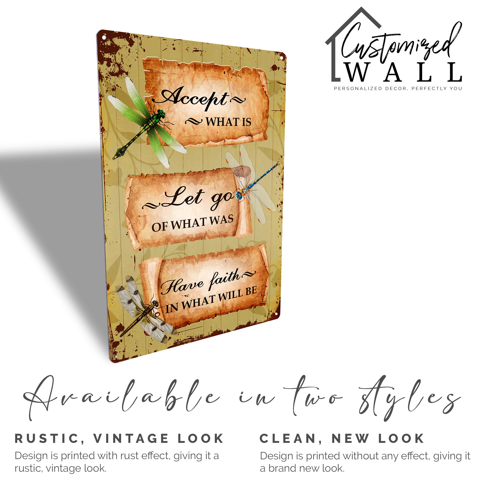 Personalized Dragonfly Inspirational Metal Sign – Rustic Wall Decor, Handmade Gift for Home and Office Inspiration - Image 3