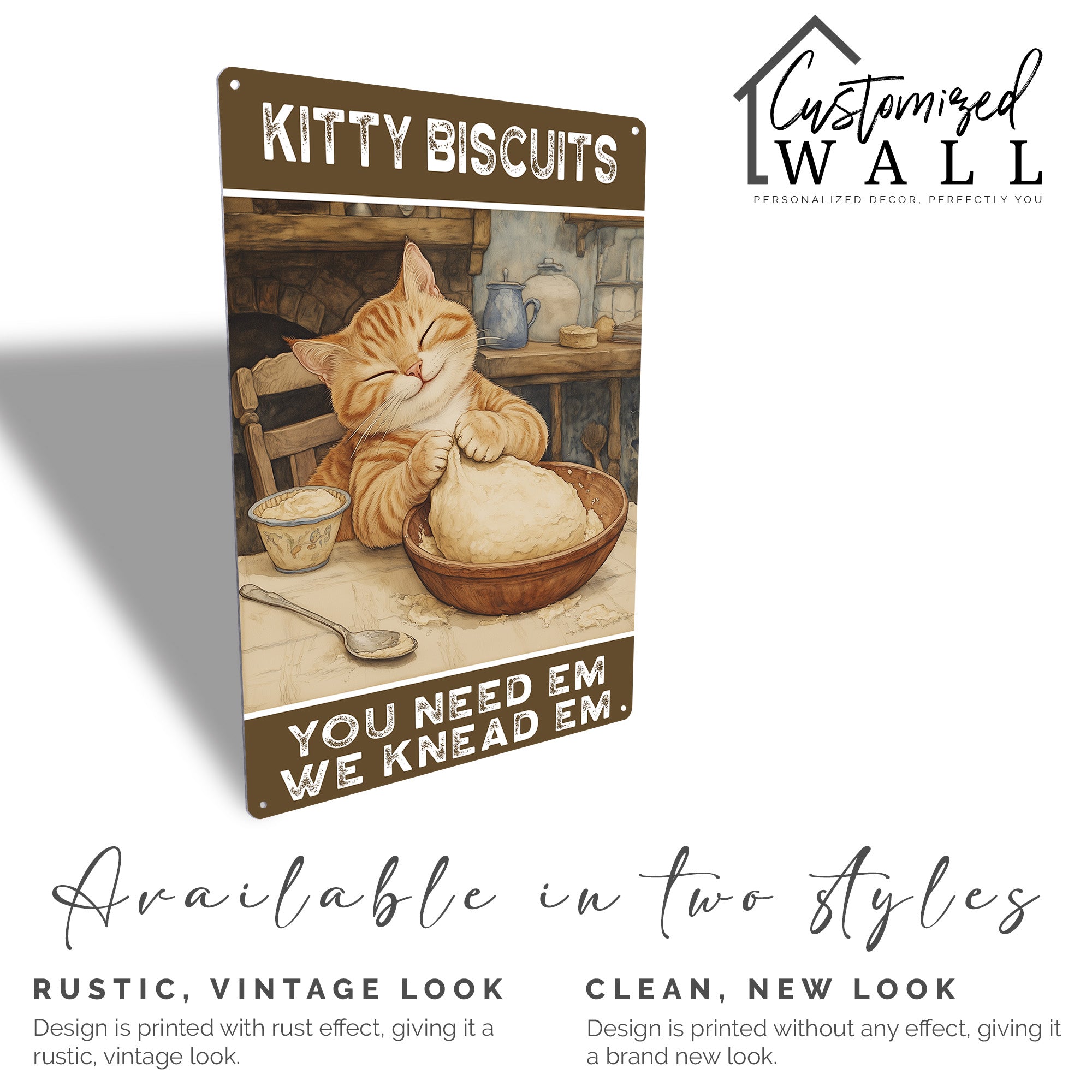 Whimsical Kitty Biscuits Metal Sign – Personalized Kitchen Decor for Cat Lovers and Bakers Alike - Image 5