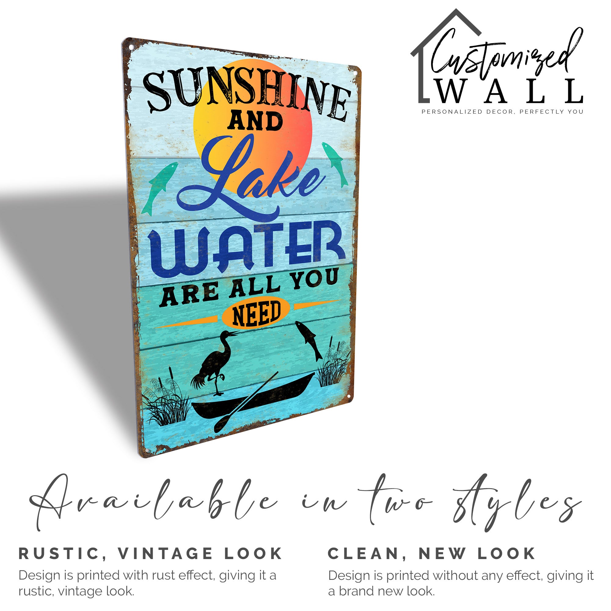 Personalized Rustic "Sunshine and Lake Water" Metal Sign - Perfect Handmade Gift for Nature Lovers - Image 3
