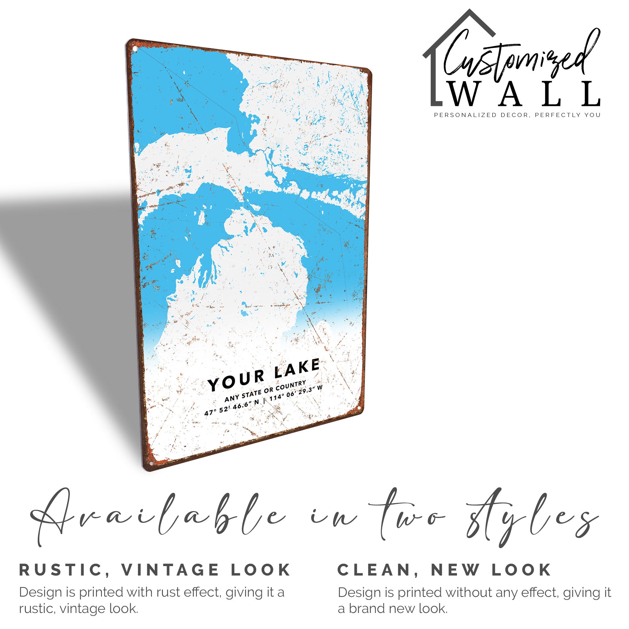 Personalized Rustic Metal Sign - Custom Lake Map Art Decor for Home or Cabin, Perfect for Gift Giving - Image 4