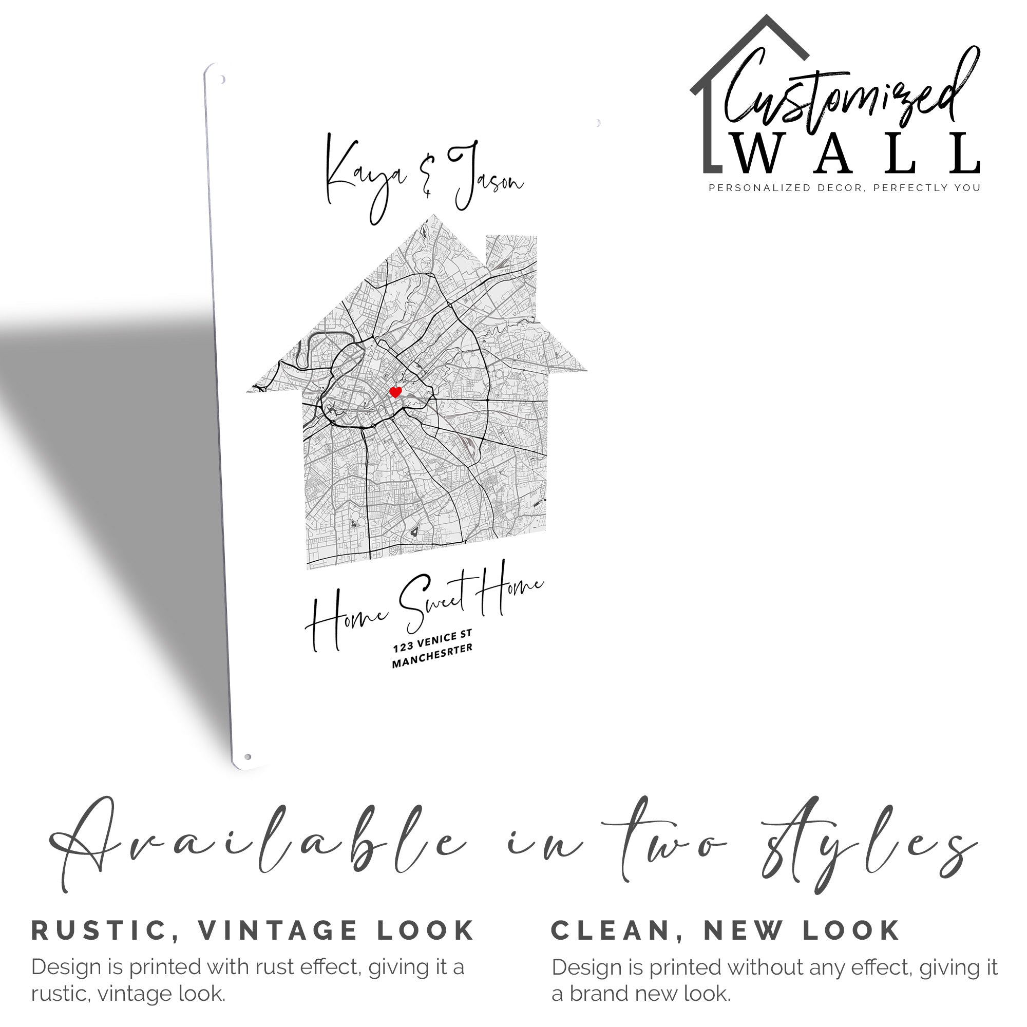 Personalized Home Map Metal Sign – Custom Housewarming Gift for Couples, Elegant Rustic Decor with Quality Craftsmanship - Image 5