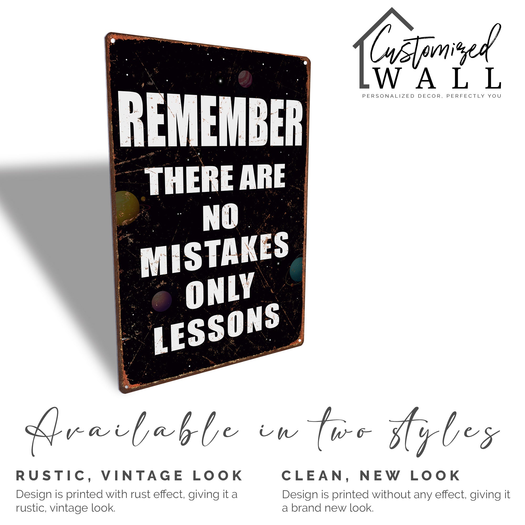 Personalized Inspirational Metal Sign with Space Design - Custom Motivational Wall Art for Home, Office, or Gifts - Image 4