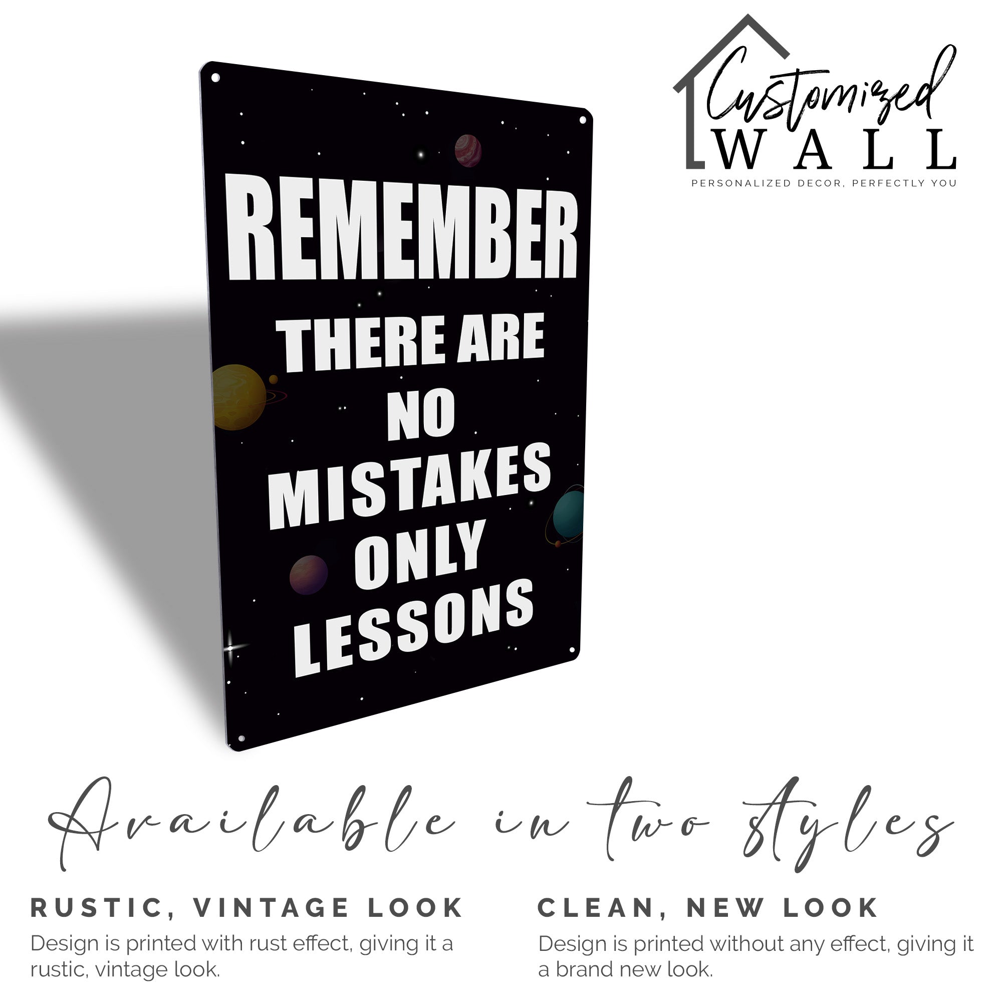 Personalized Inspirational Metal Sign with Space Design - Custom Motivational Wall Art for Home, Office, or Gifts - Image 5