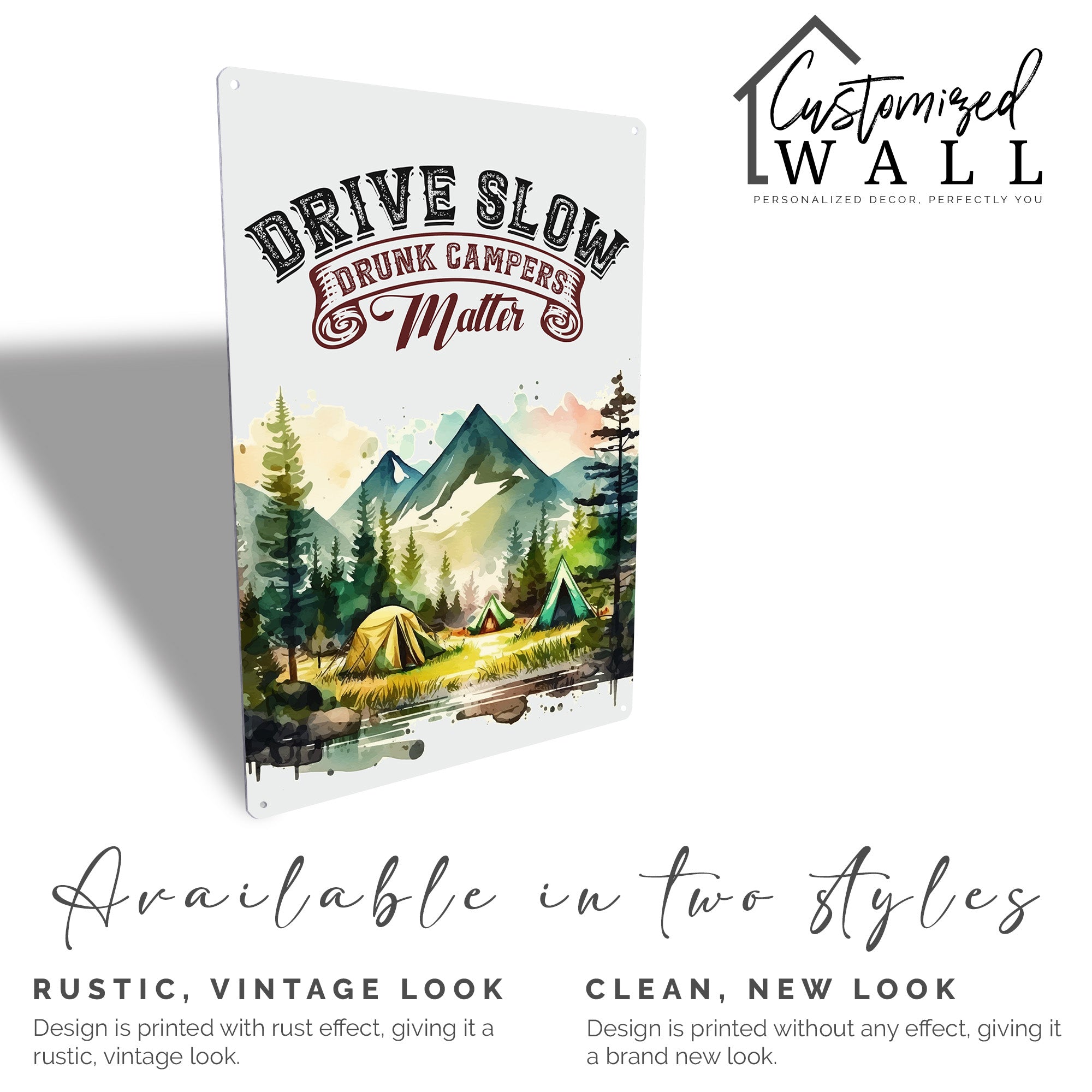 Personalized Campers Metal Sign - Drive Slow Drunk Campers Matter - Rustic Camping Decor - Image 5