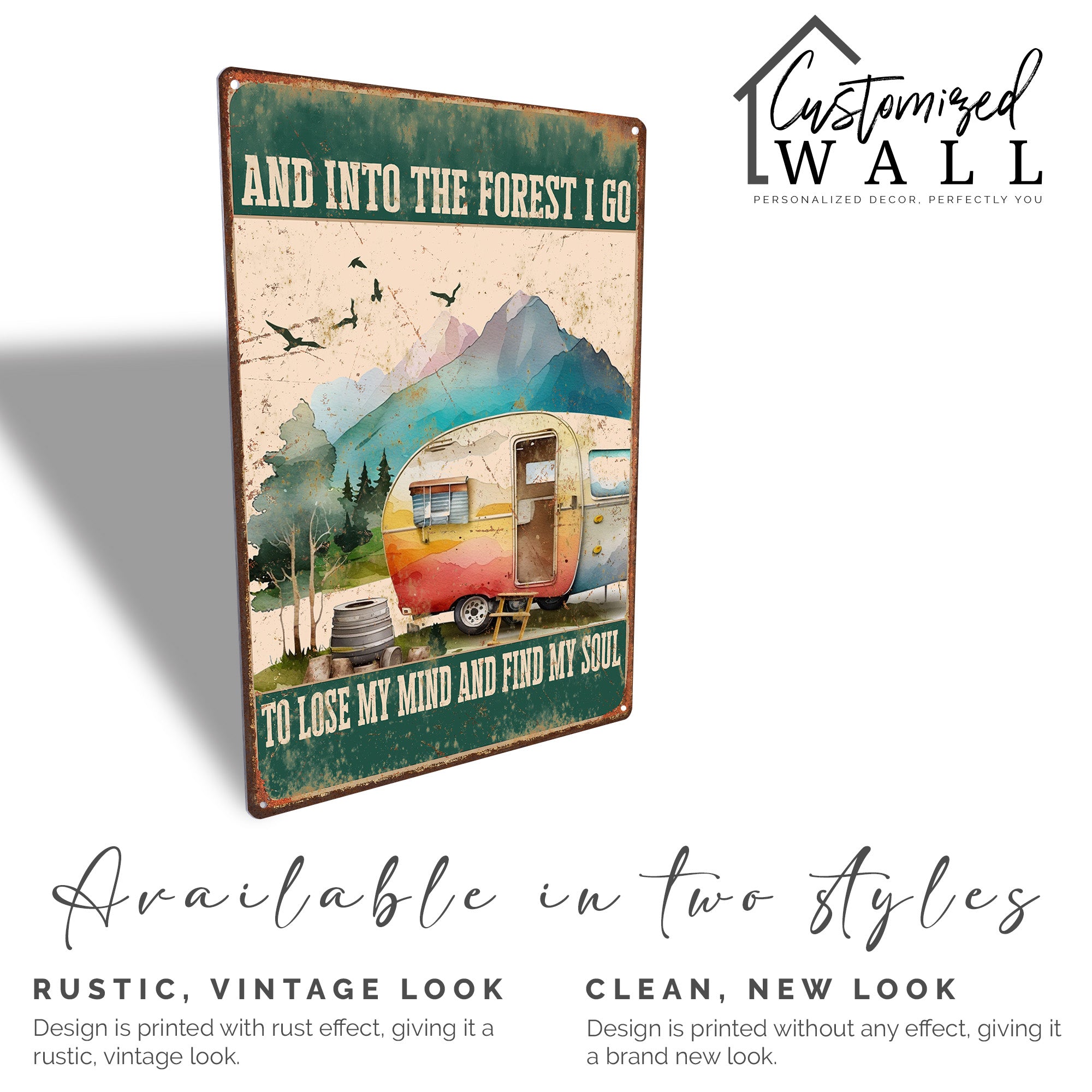 Personalized Vintage Camper Metal Sign - Forest Adventure Quote - Perfect Gift for Nature Lovers - Image 4