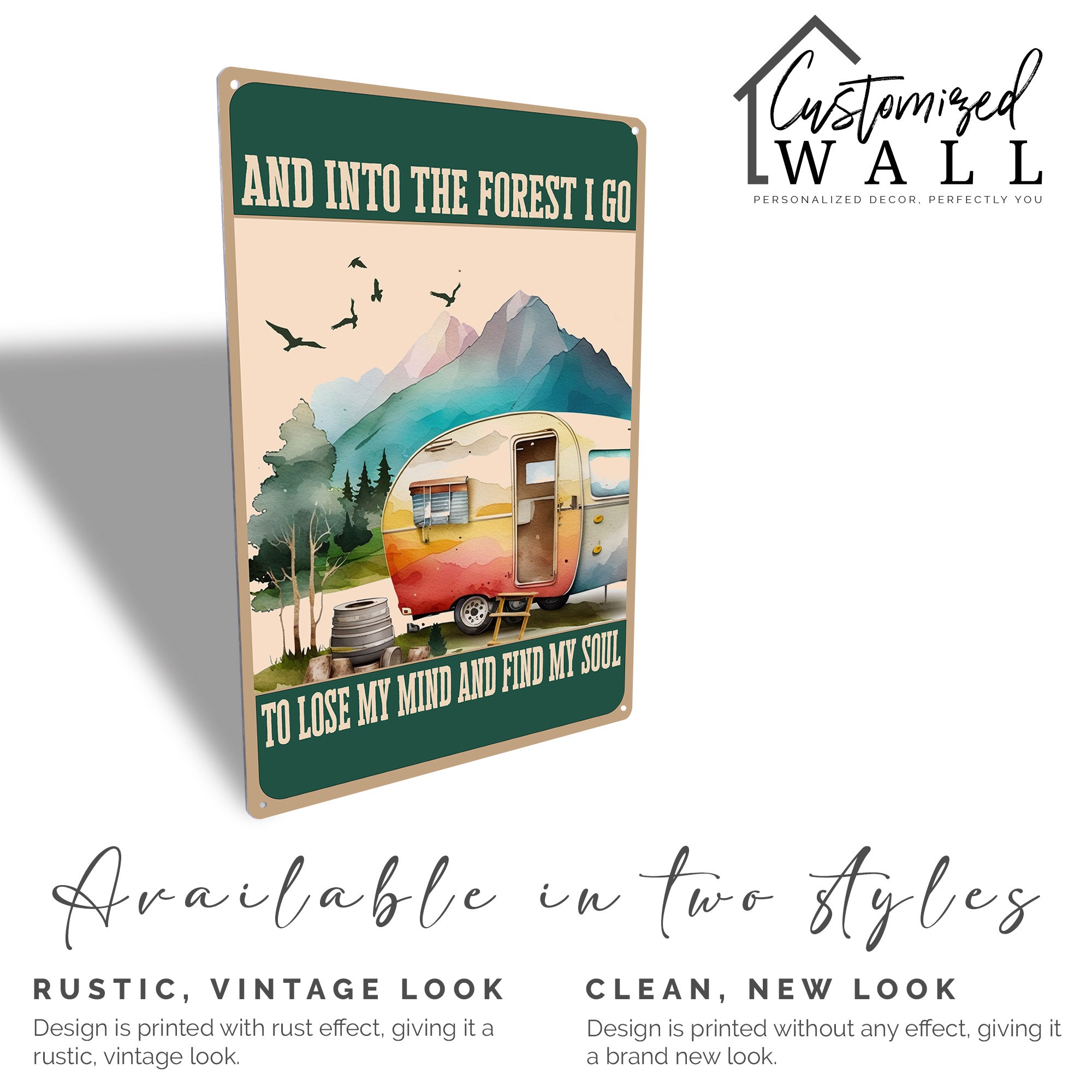 Personalized Vintage Camper Metal Sign - Forest Adventure Quote - Perfect Gift for Nature Lovers - Image 5