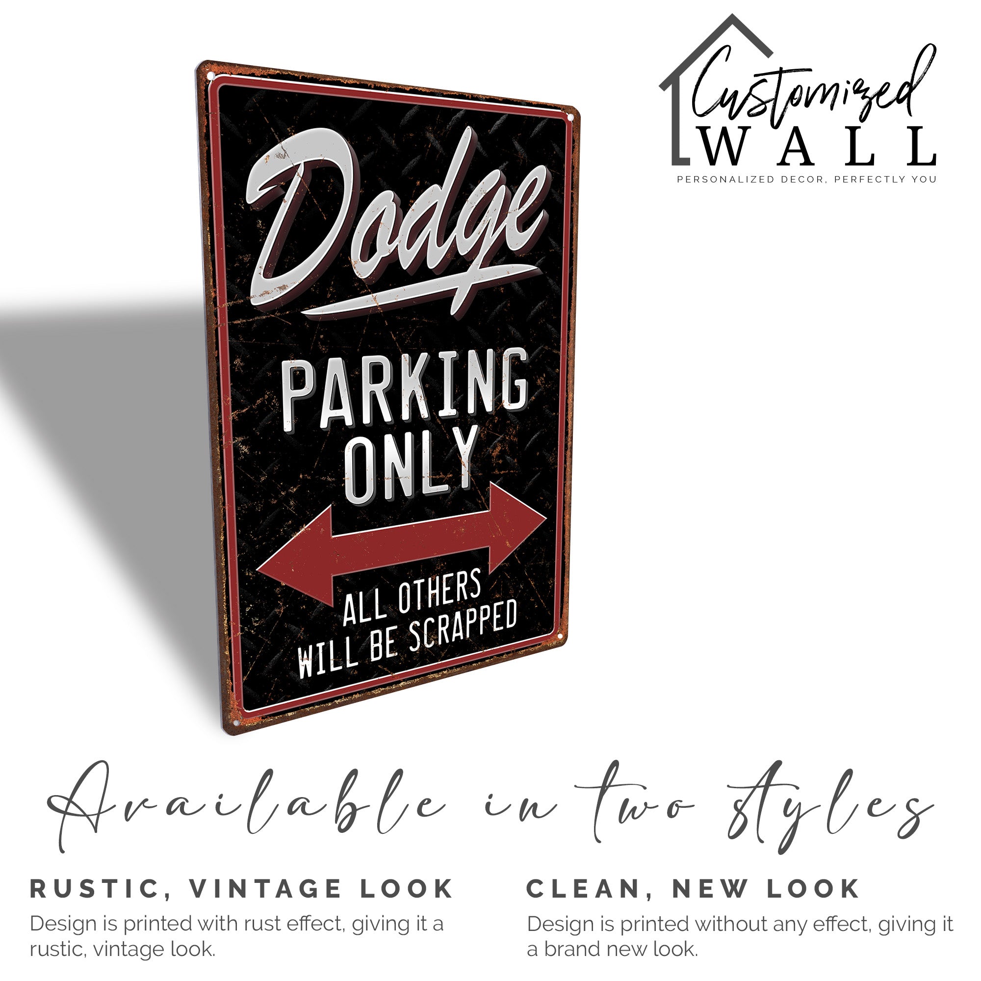 Customizable Metal "Dodge Parking Only" Sign – Perfect Gift for Car Enthusiasts | Durable and Stylish Wall Decor - Image 4