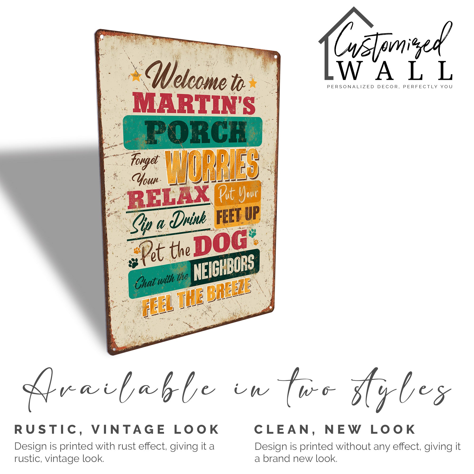 Personalized Rustic Metal Porch Sign – Custom Welcome Decor for Relaxation & Gathering – Perfect Gift for Porch Enthusiasts - Image 4