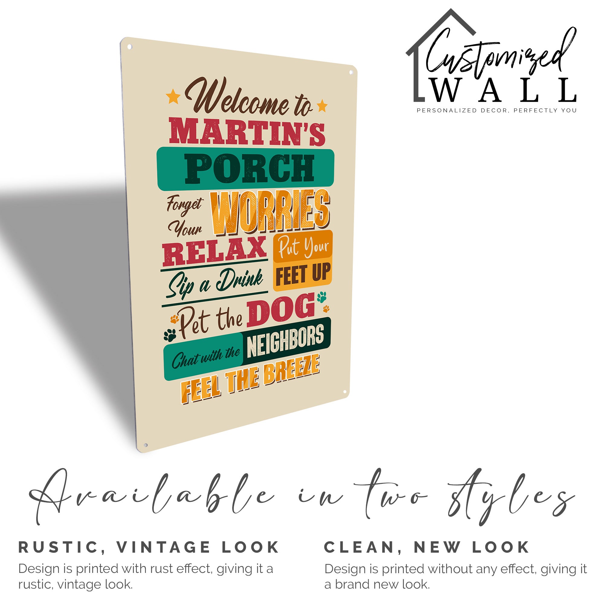 Personalized Rustic Metal Porch Sign – Custom Welcome Decor for Relaxation & Gathering – Perfect Gift for Porch Enthusiasts - Image 5