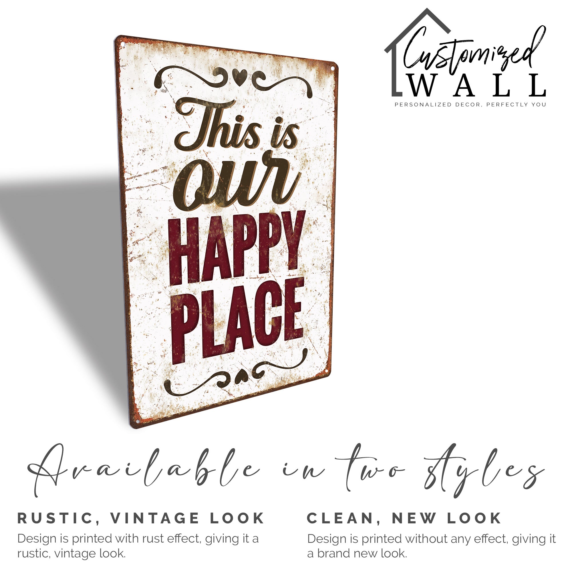 Personalized "This is Our Happy Place" Rustic Metal Sign - Custom Handmade Home Decor for Heartfelt Gift Giving - Image 4