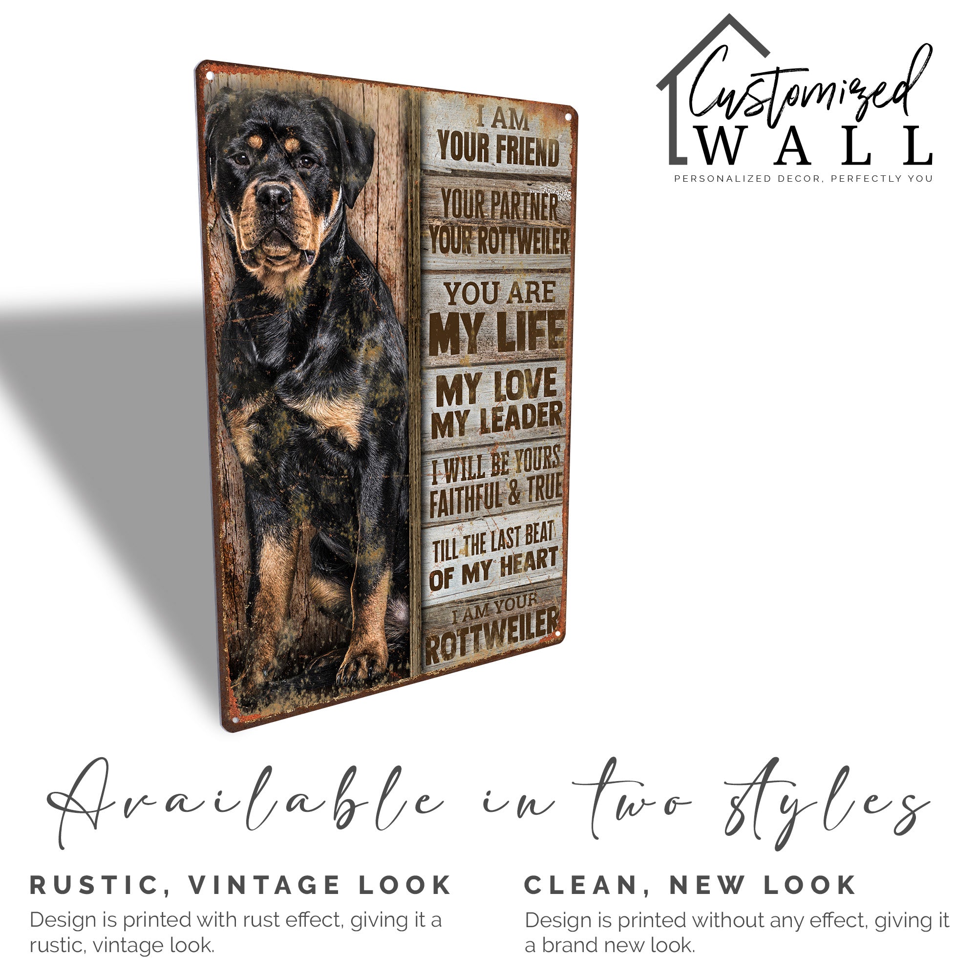 Personalized Rottweiler Tribute Metal Sign - Rustic Wall Art for Dog Lovers - Heartfelt Pet Memorial or Gift - Customizable Name Plate - Image 4