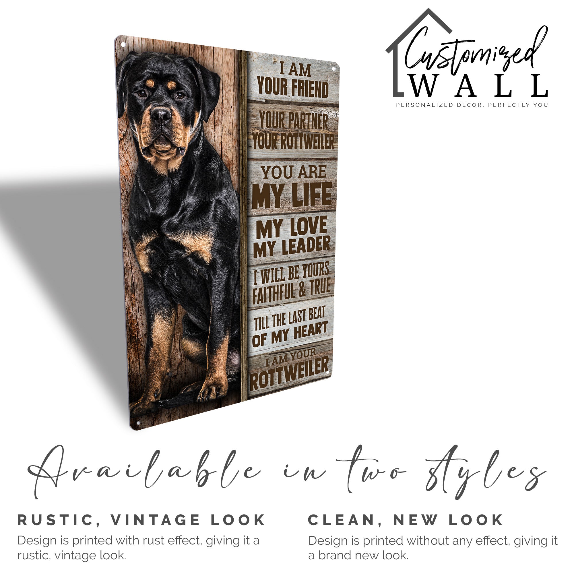 Personalized Rottweiler Tribute Metal Sign - Rustic Wall Art for Dog Lovers - Heartfelt Pet Memorial or Gift - Customizable Name Plate - Image 5