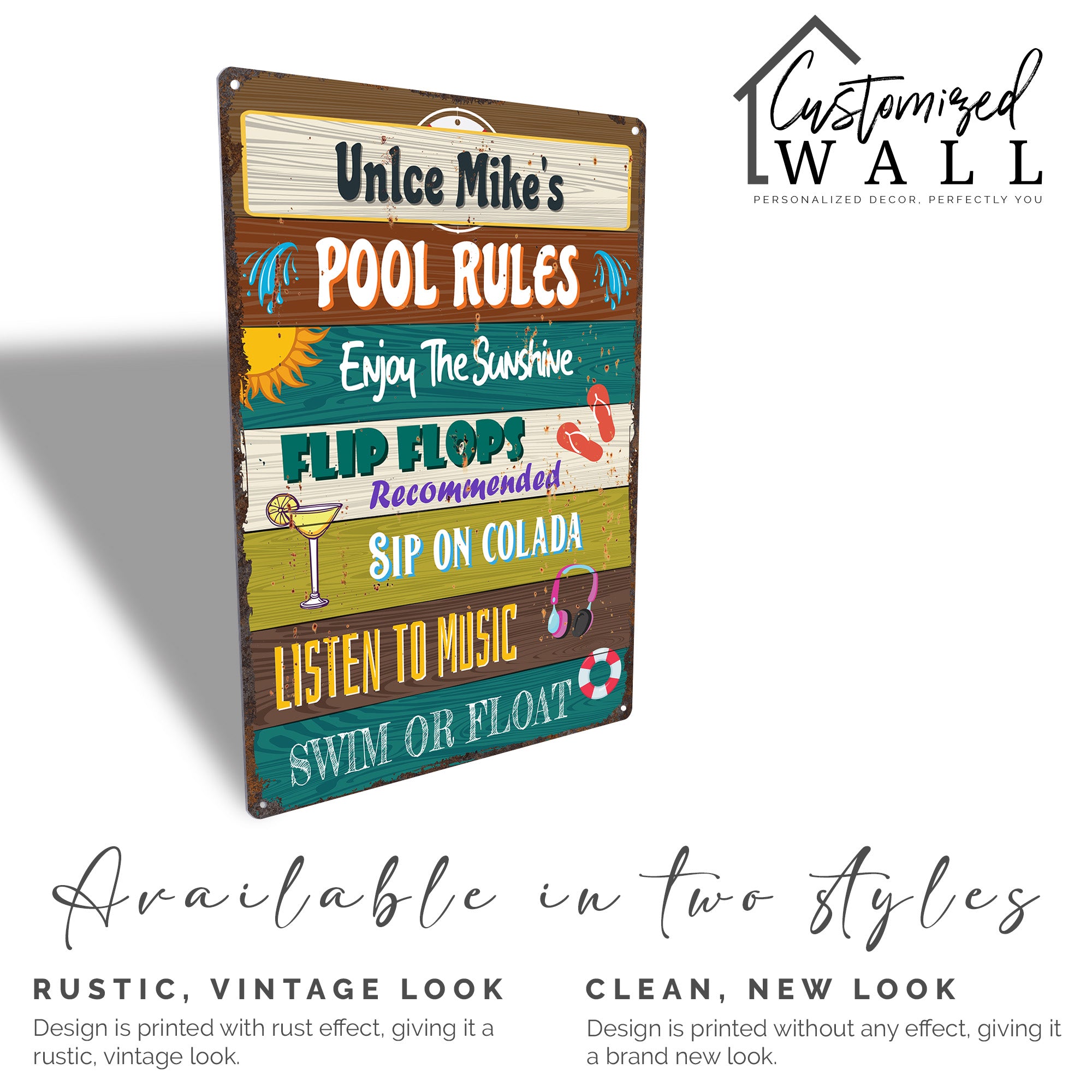 Personalized Pool Rules Metal Sign - Vibrant Outdoor Decor for Relaxation and Fun - Perfect Custom Gift for Pool Owners - Image 3