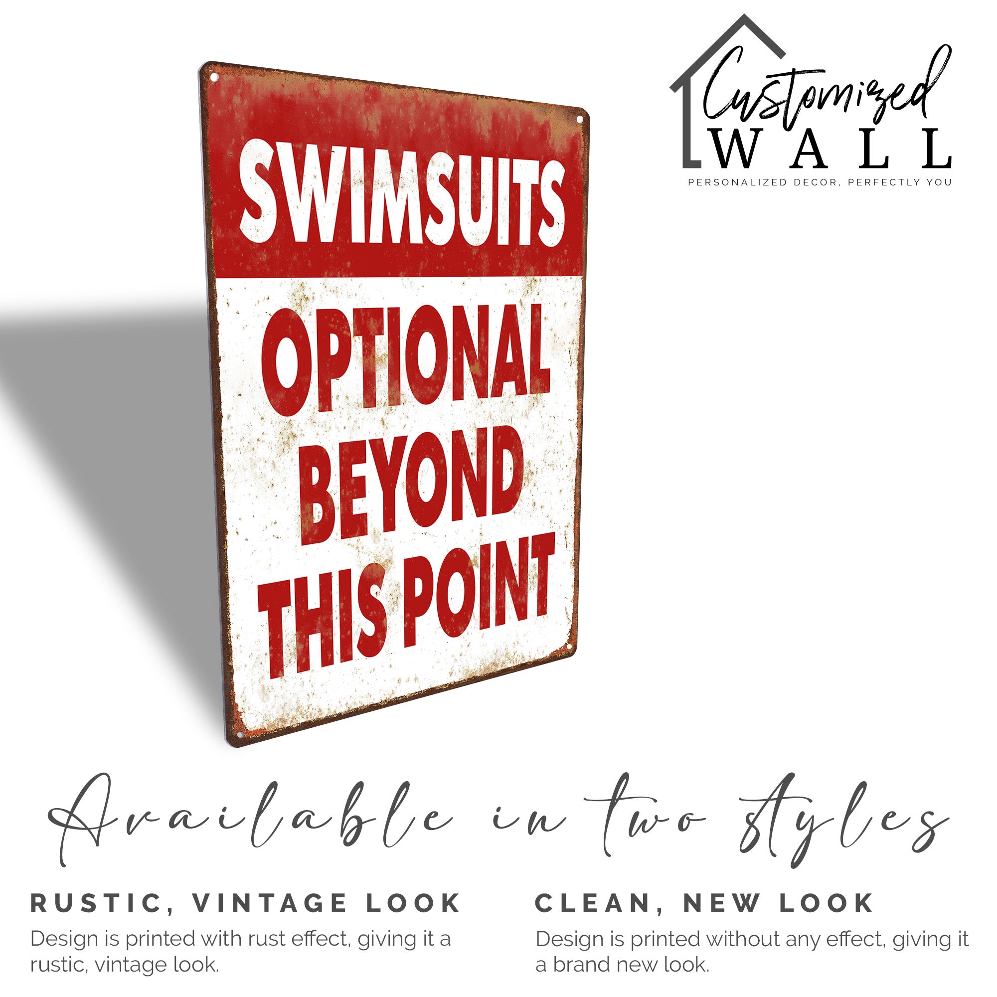 Personalized Vintage-Style "Swimsuits Optional" Metal Sign – Ideal Handmade Gift for Beachgoers and Fun-Loving Friends - Image 4