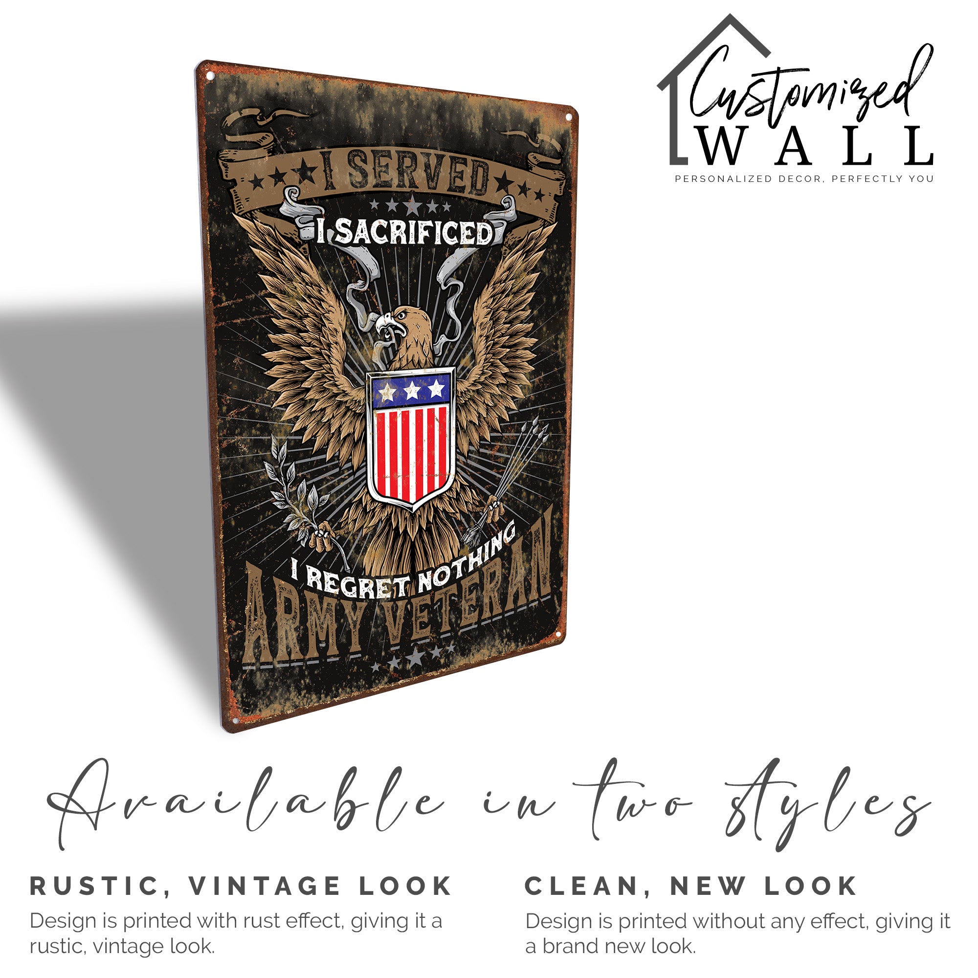 Personalized Army Veteran Metal Sign – Customizable Military Tribute Plaque, Handmade for Veterans’ Day, Father's Day, or Anniversary Gifts - Image 4