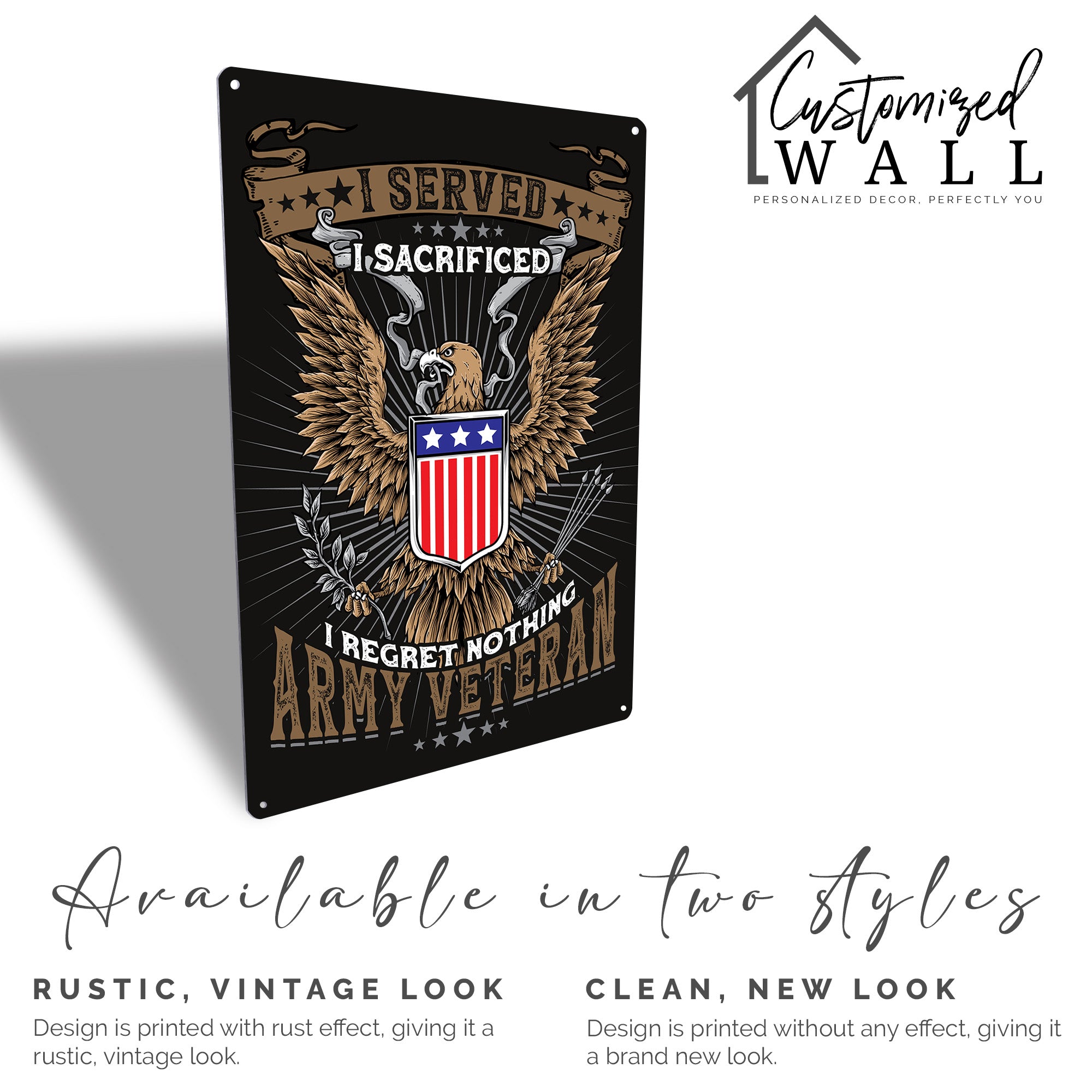 Personalized Army Veteran Metal Sign – Customizable Military Tribute Plaque, Handmade for Veterans’ Day, Father's Day, or Anniversary Gifts - Image 5