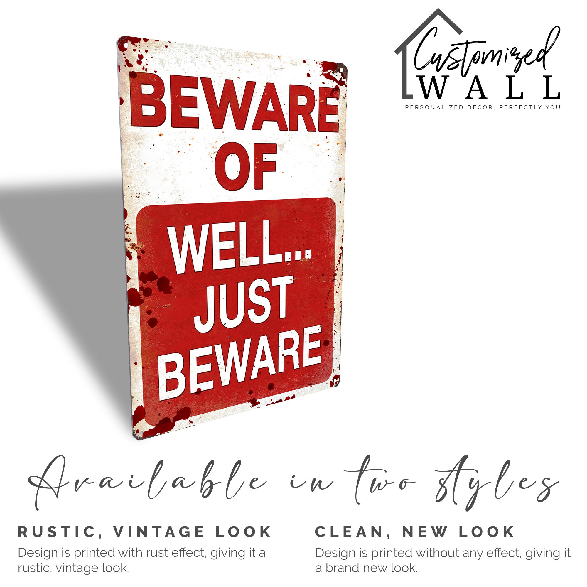 Personalized Funny Metal Sign - "Beware... Just Beware" - Rustic Home Decor with a Humorous Twist, Perfect for Gifting - Image 4