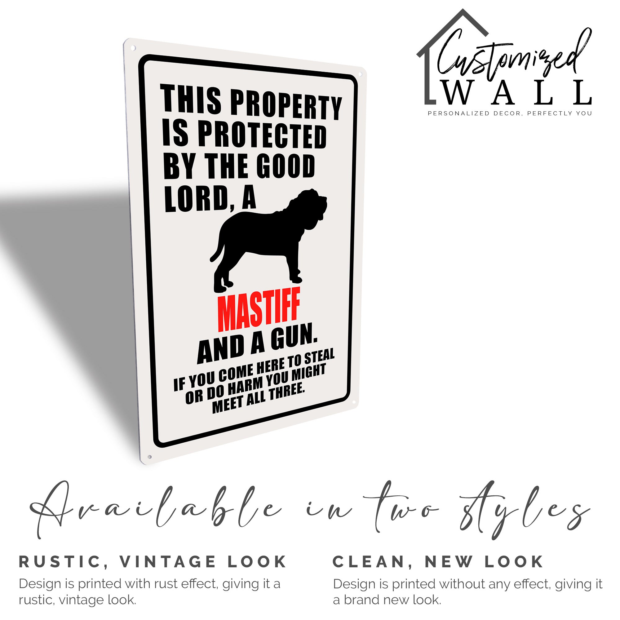 Personalized Distressed Metal Sign - Bold Vintage Design with German Shepherd Silhouette for Home & Property Protection - Image 5
