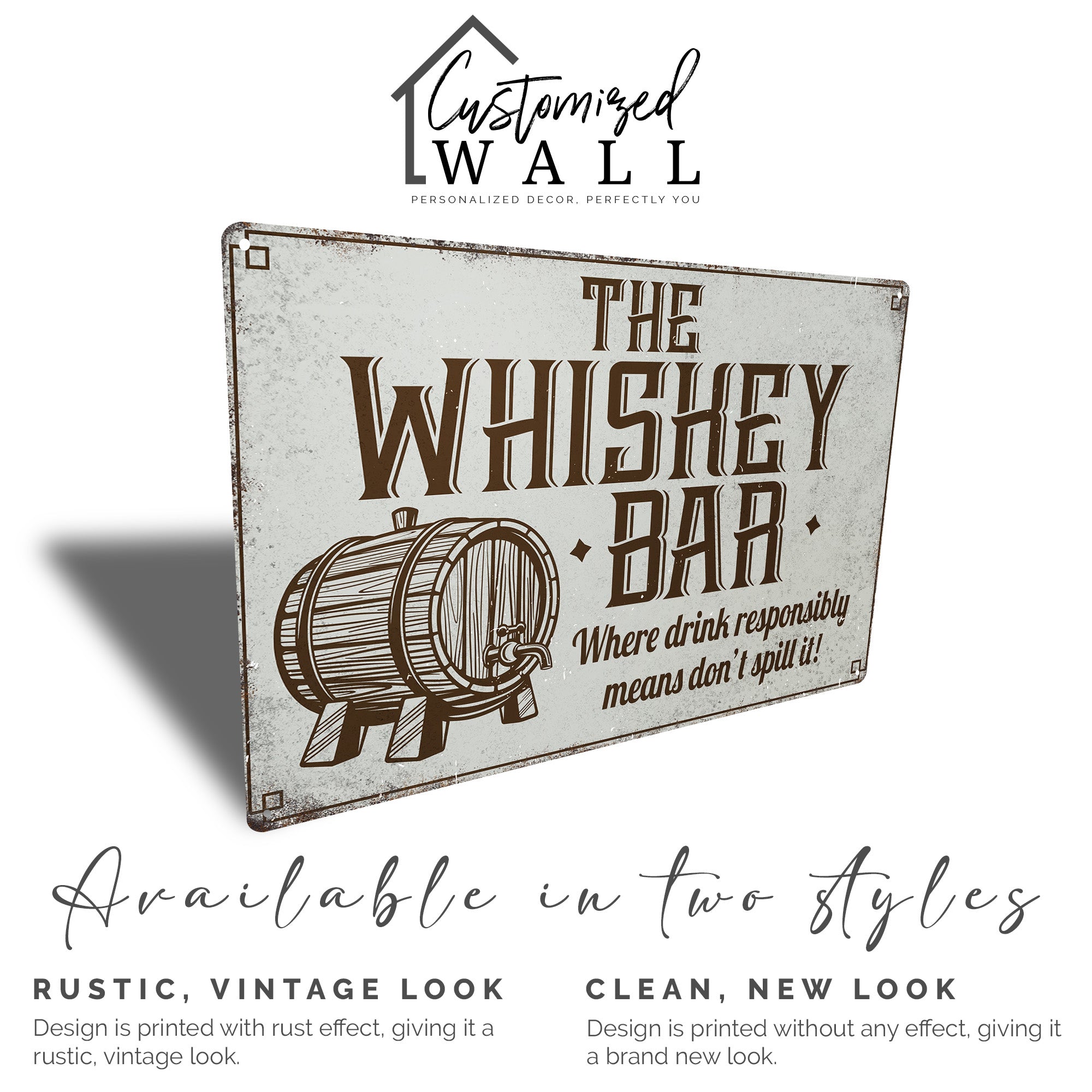 Personalized Rustic Whiskey Bar Metal Sign – Perfect Custom Gift for Whiskey Lovers and Home Bars - Image 3