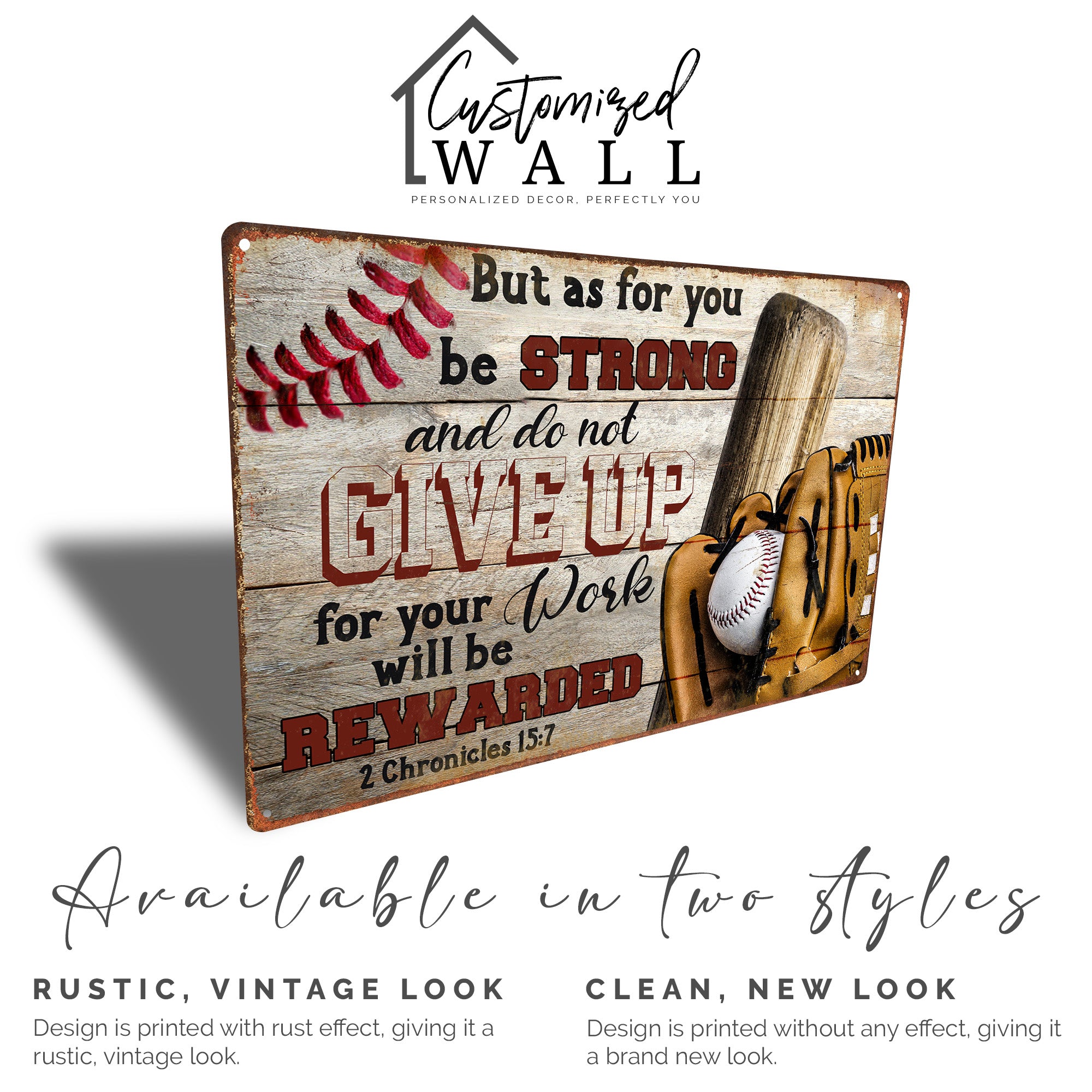 Personalized Inspirational Baseball Metal Sign - Customizable Rustic Decor for Motivational Gift-Giving - Image 4