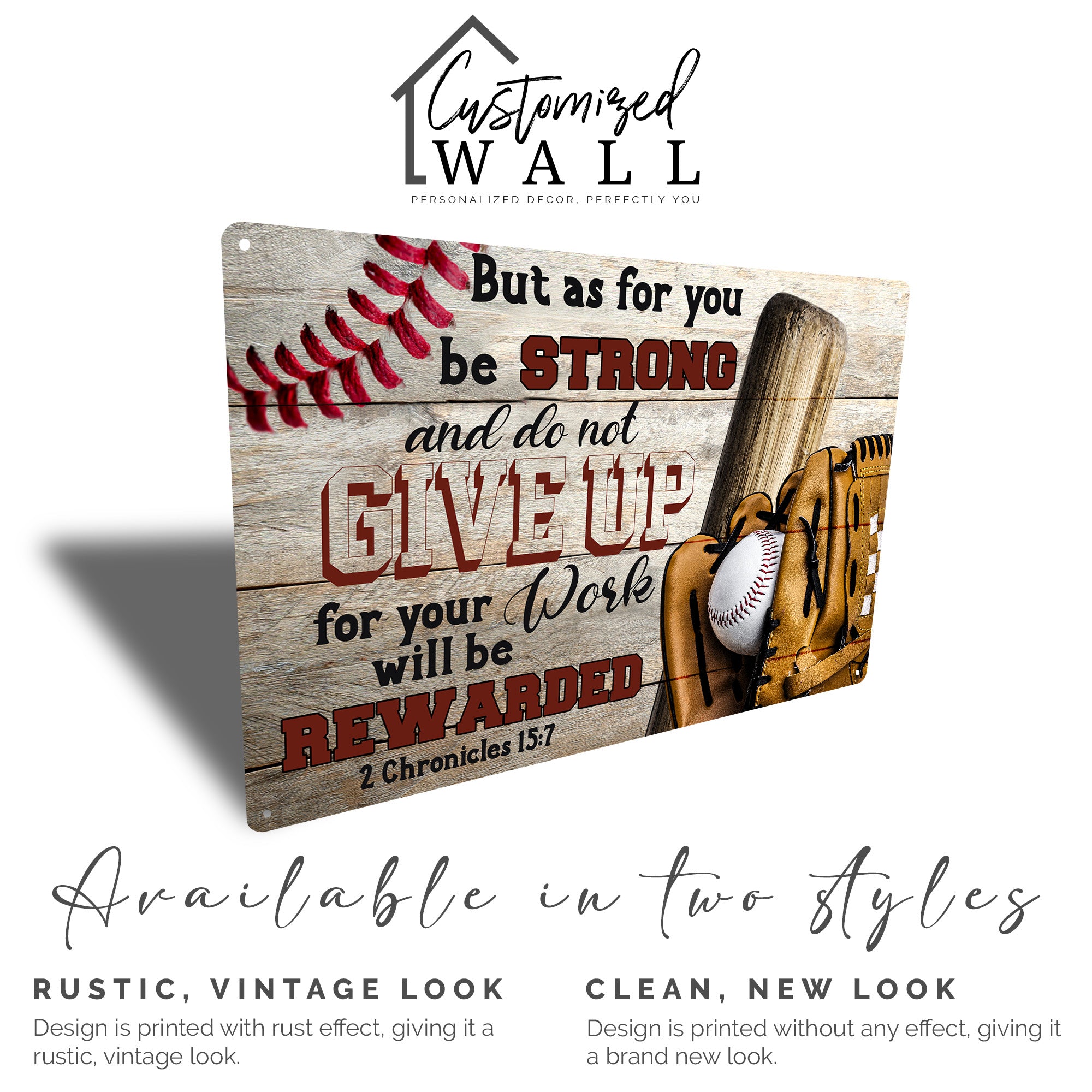 Personalized Inspirational Baseball Metal Sign - Customizable Rustic Decor for Motivational Gift-Giving - Image 5