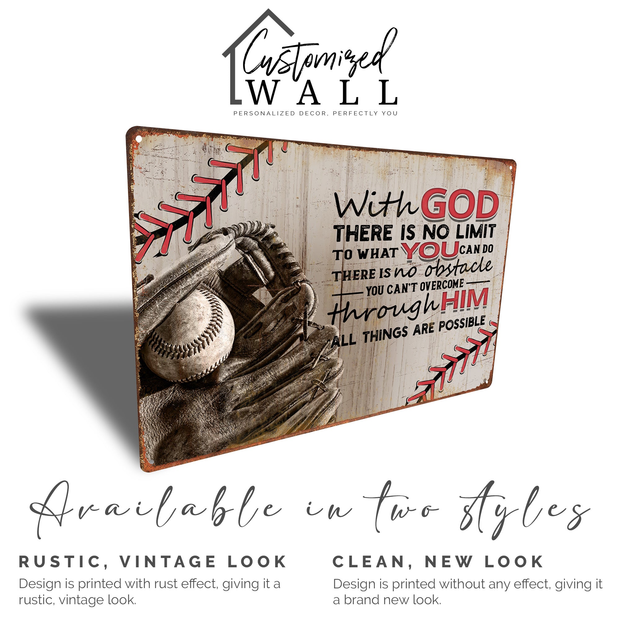 Personalized Inspirational Metal Sign with Baseball Theme - Custom Handmade Gift for Sports Lovers and Motivational Decor - Image 4