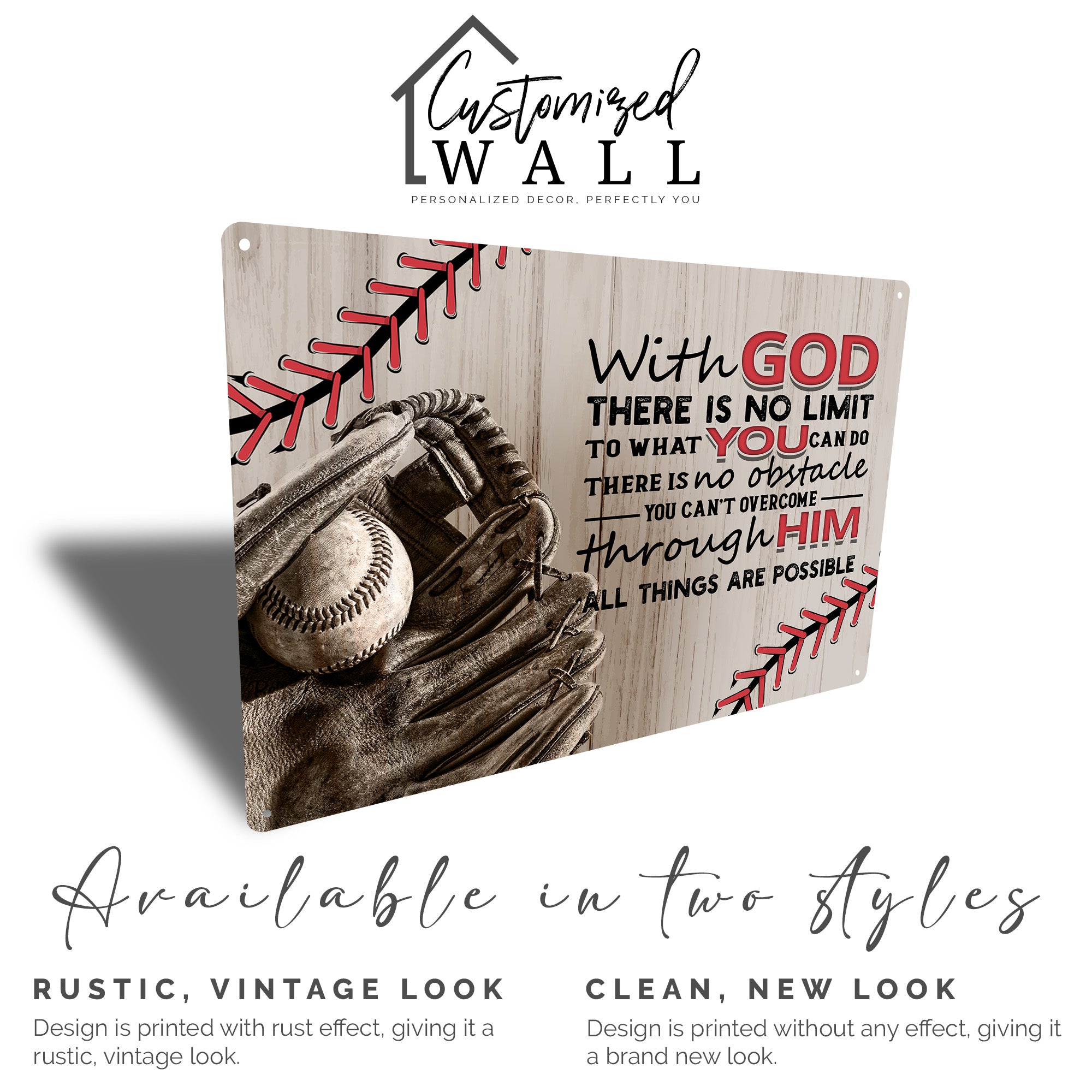 Personalized Inspirational Metal Sign with Baseball Theme - Custom Handmade Gift for Sports Lovers and Motivational Decor - Image 5