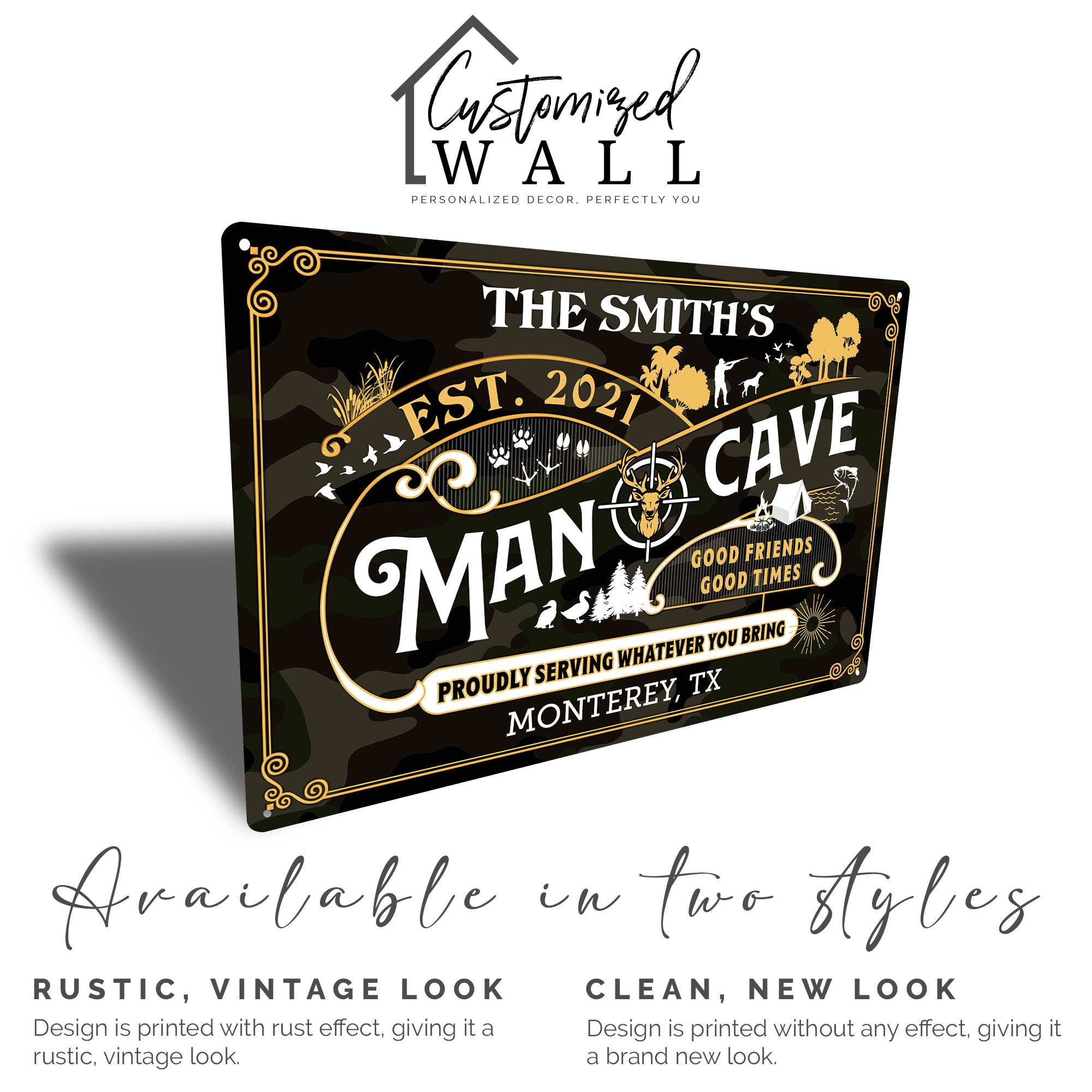 Personalized Rustic Metal Sign for Man Cave – Custom Family Name, Established Date, and Location - Image 5