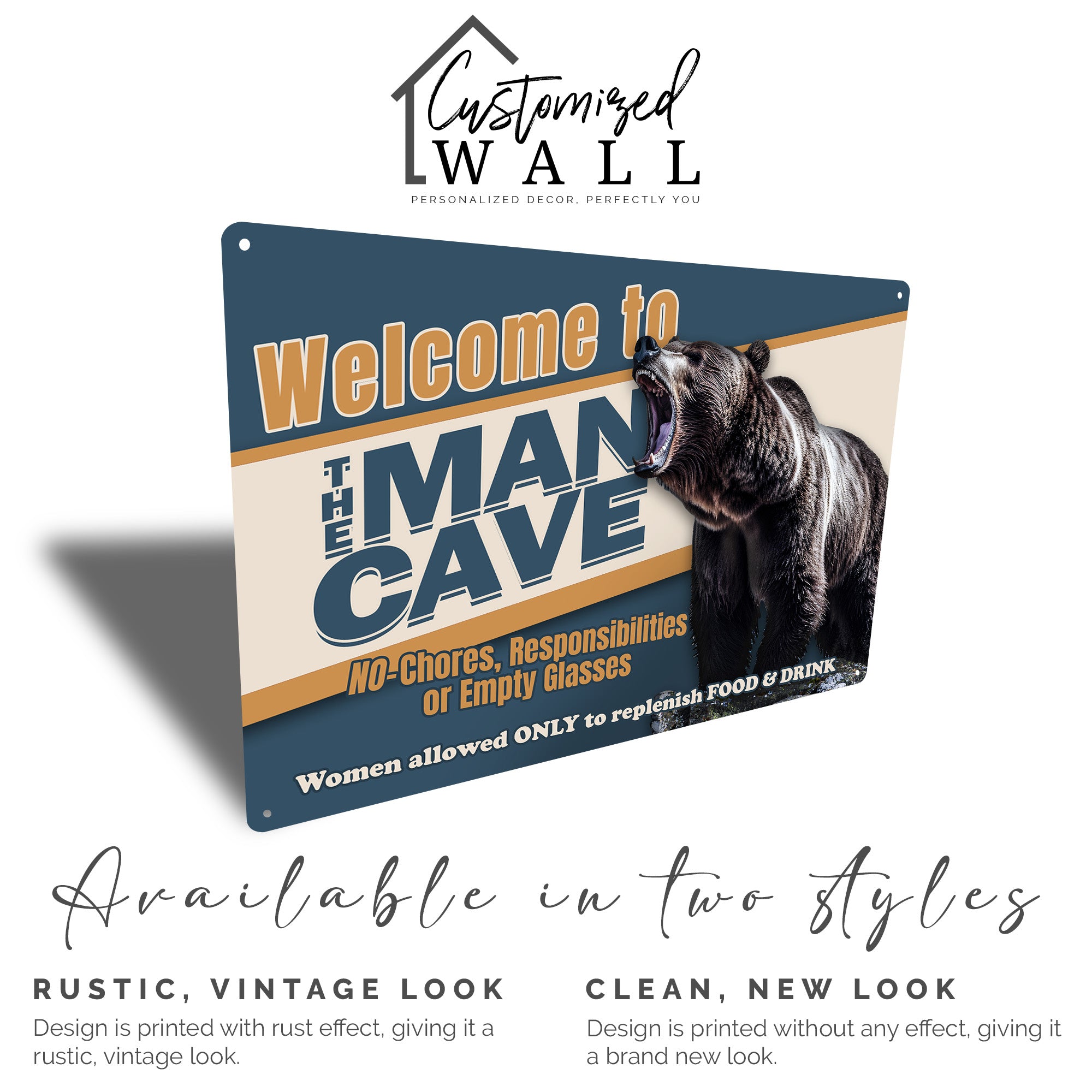 Personalized Rustic Metal Man Cave Sign – Customizable Retro Decor for Him, Perfect Gift for Birthdays, Father's Day, and More - Image 5