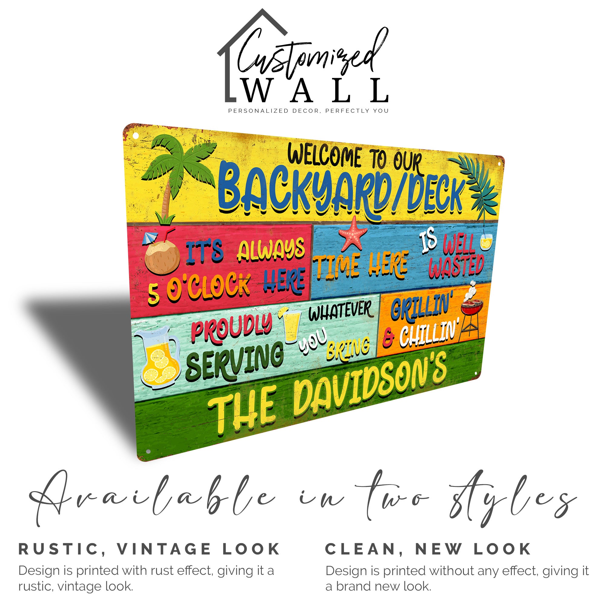 Personalized Backyard Deck Metal Sign - Custom Family Name Outdoor Decor for Grill Masters & Chillers - Image 4