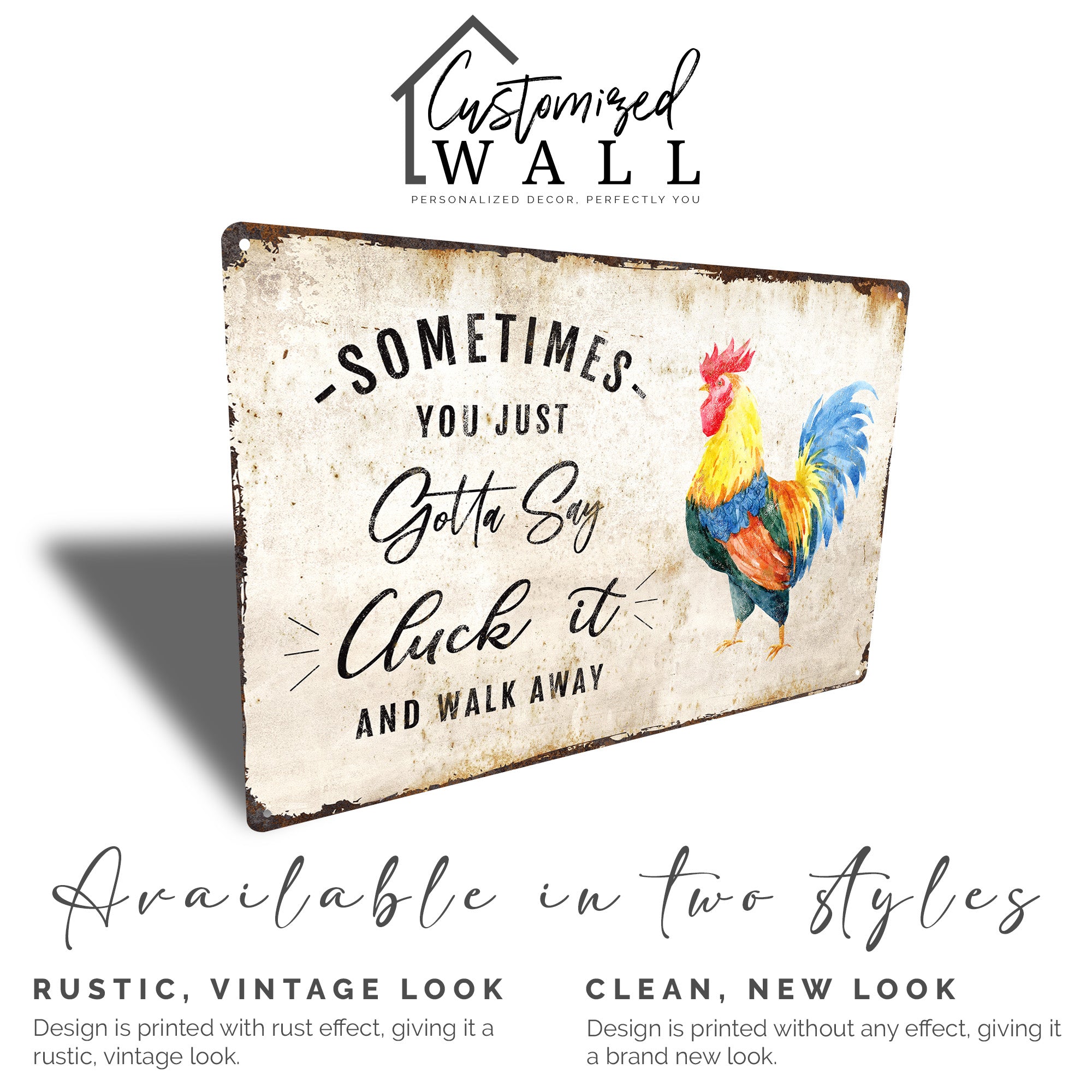 Personalized "Cluck It" Rustic Farmhouse Metal Sign - Perfect Handmade Farmhouse Decor & Unique Gift for Humor Lovers - Image 3