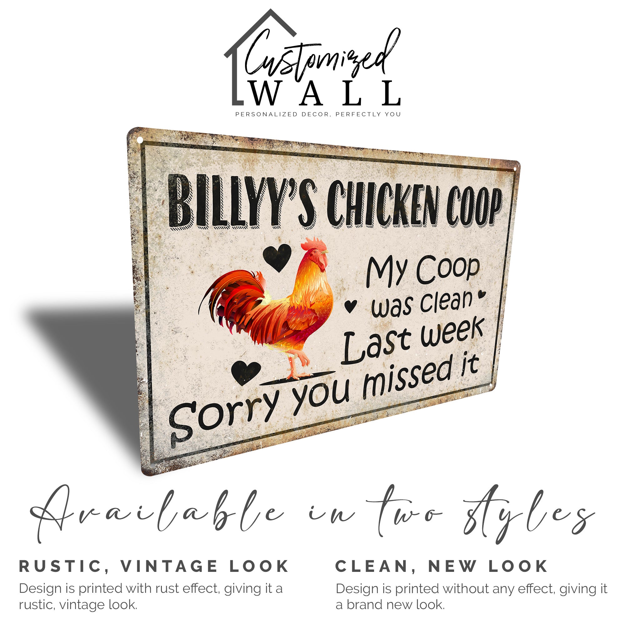 Personalized Rustic Metal Chicken Coop Sign - Humorous Farmhouse Decor for Chicken Lovers - Image 3