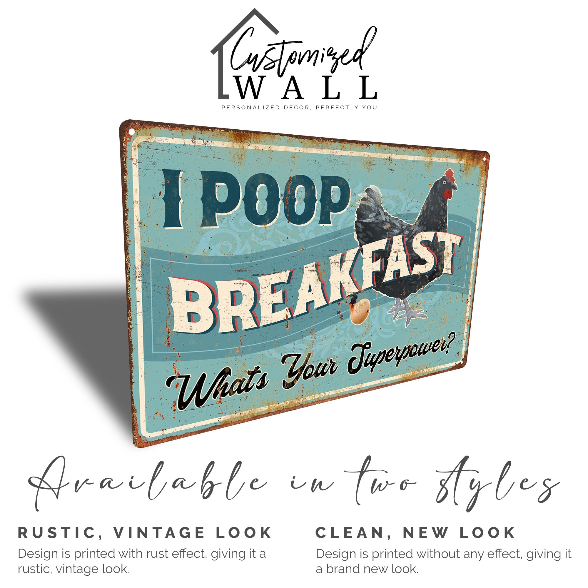 Personalized Rustic Chicken Metal Sign – Custom Kitchen Décor Perfect for Farmhouse Lovers and Unique Gift Giving - Image 4