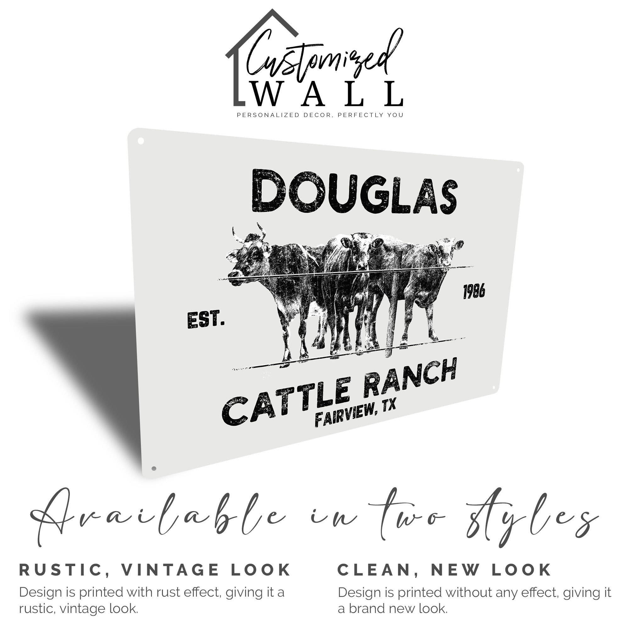Personalized Rustic Metal Cattle Ranch Sign - Custom Farmhouse Decor for Ranch Enthusiasts, Established Date Included - Image 5