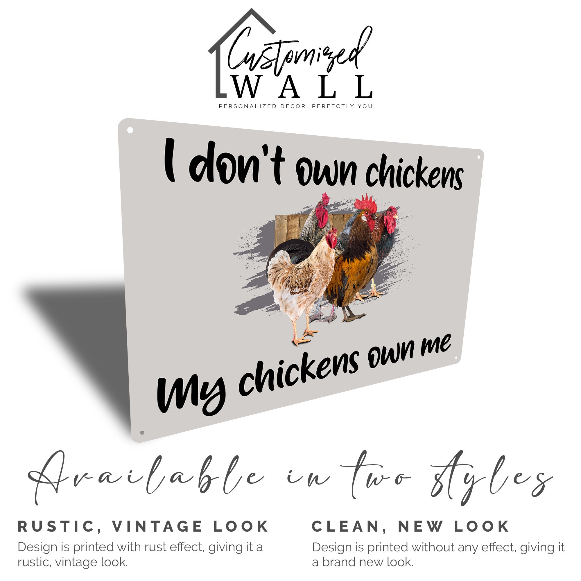Personalized "I Don't Own Chickens" Metal Sign - Rustic Farmhouse Décor for Chicken Lovers & Gift Enthusiasts - Image 5