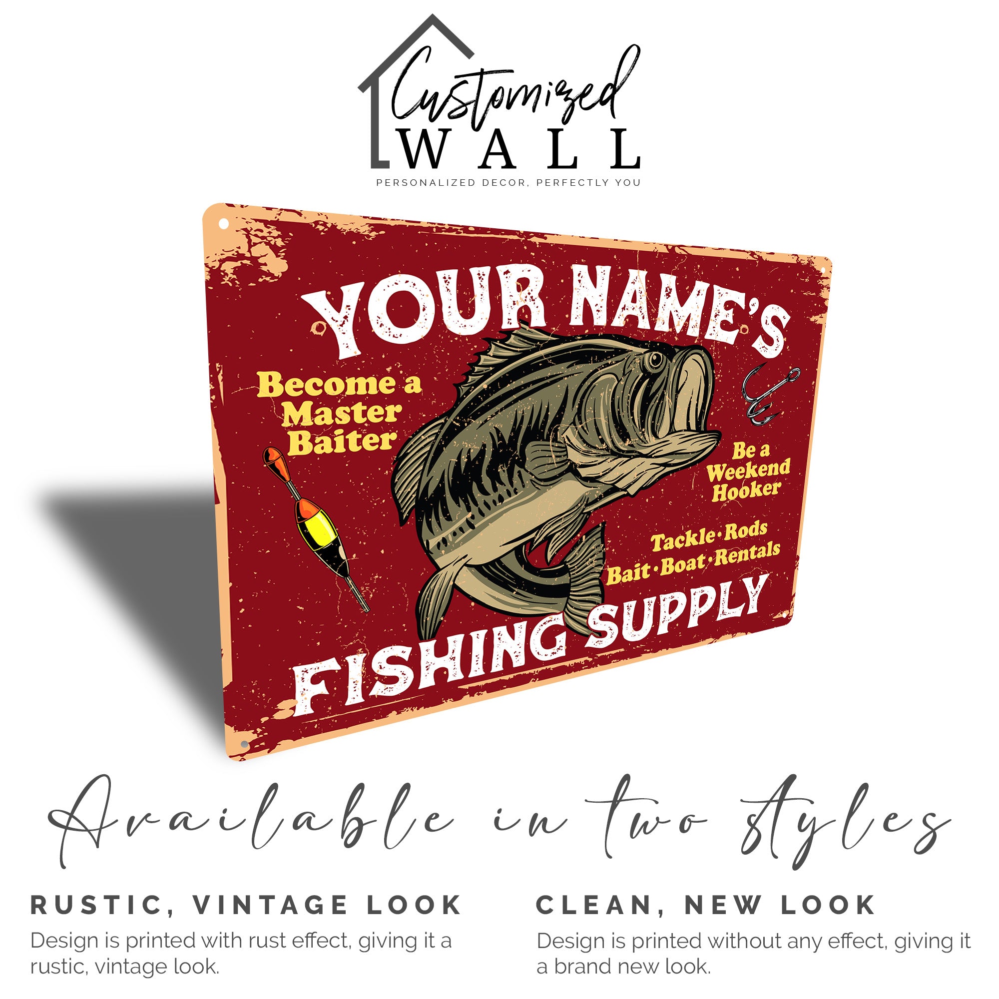 Personalizable Fishing Supply Metal Sign - Custom Handmade Decor for Fishing Enthusiasts and Unique Gifts - Image 3